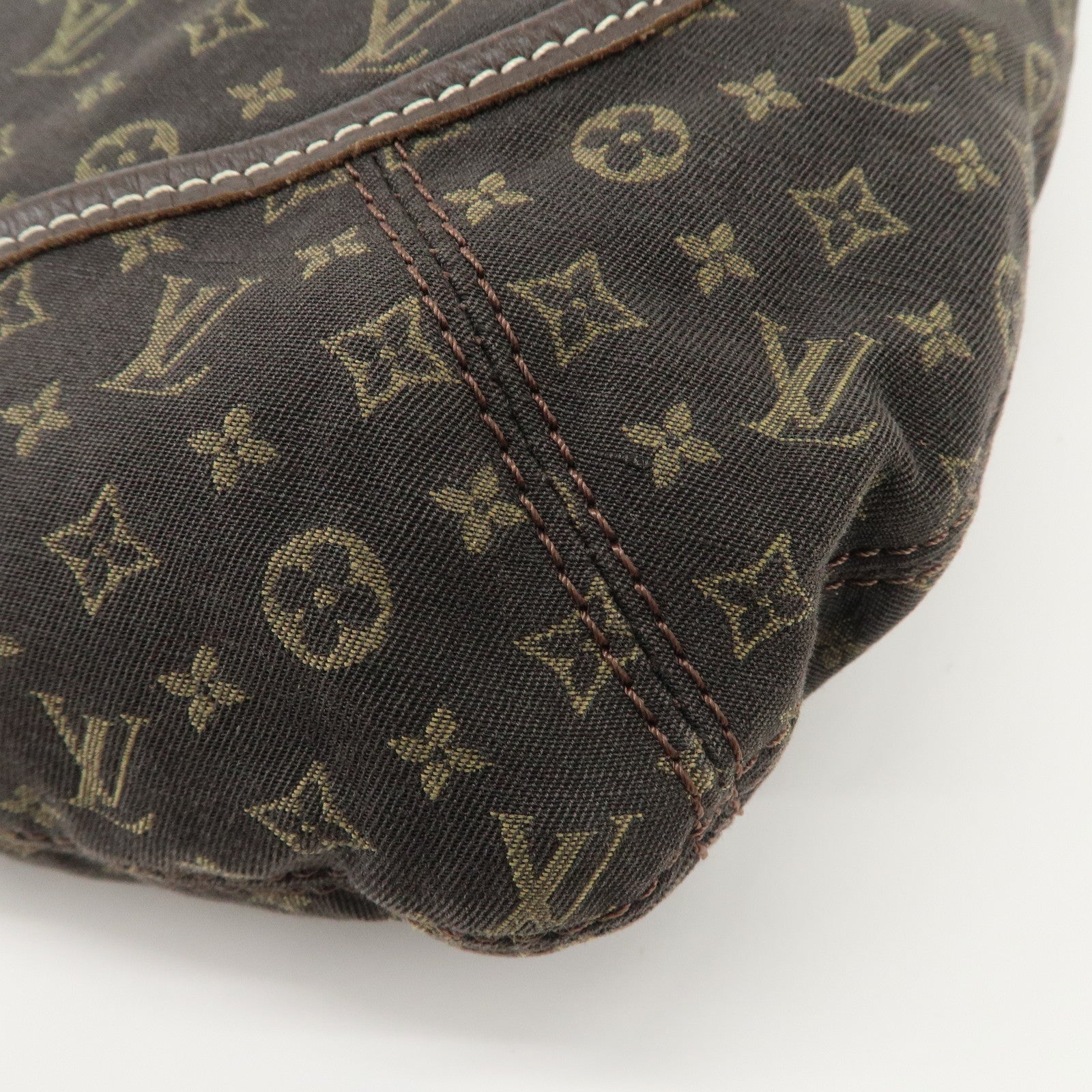 Louis Vuitton Monogram Mini Lin Manon MM Shoulder Bag Ebene M95619 Used