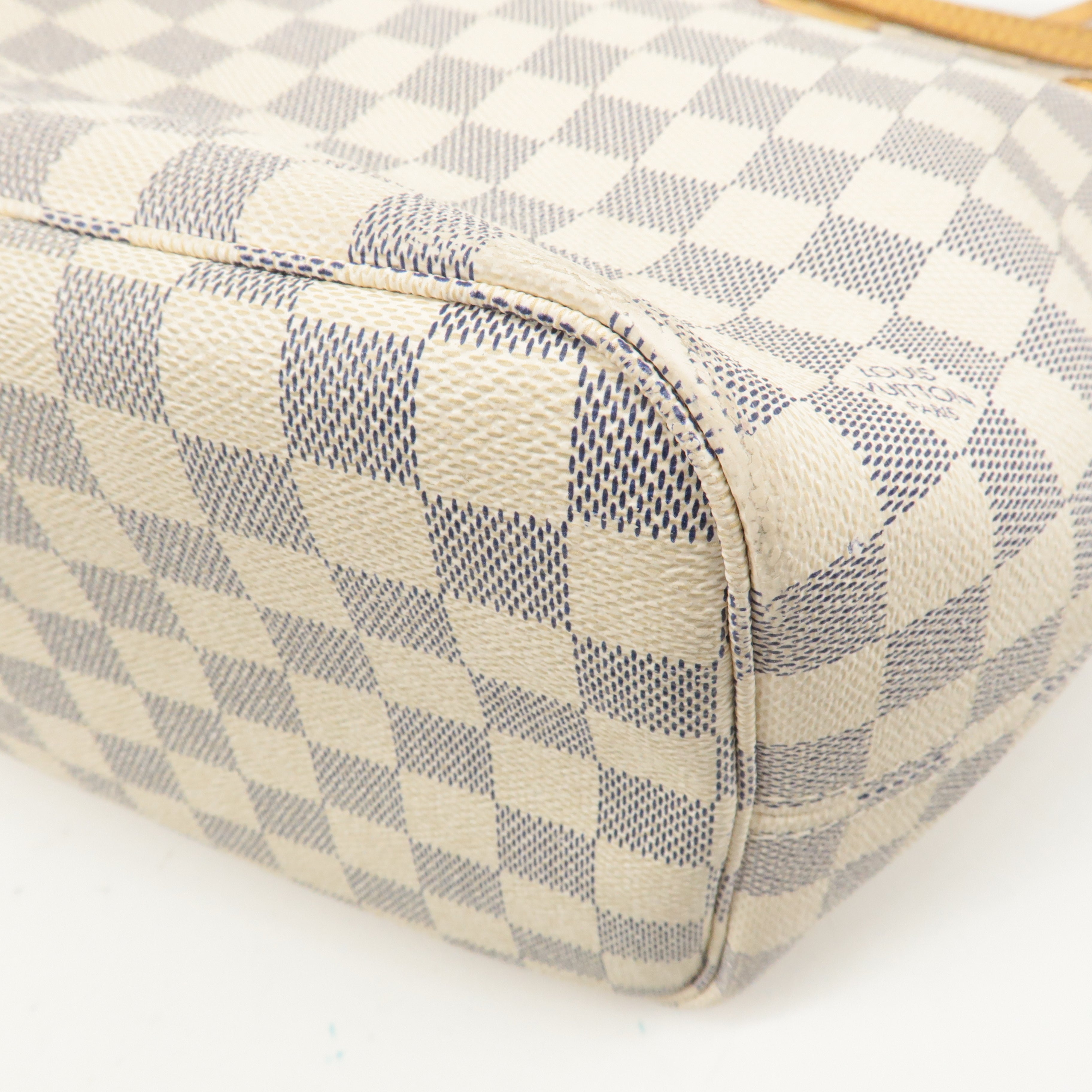 Louis Vuitton Damier Azur Neverfull MM Tote Bag Hand Bag N51107