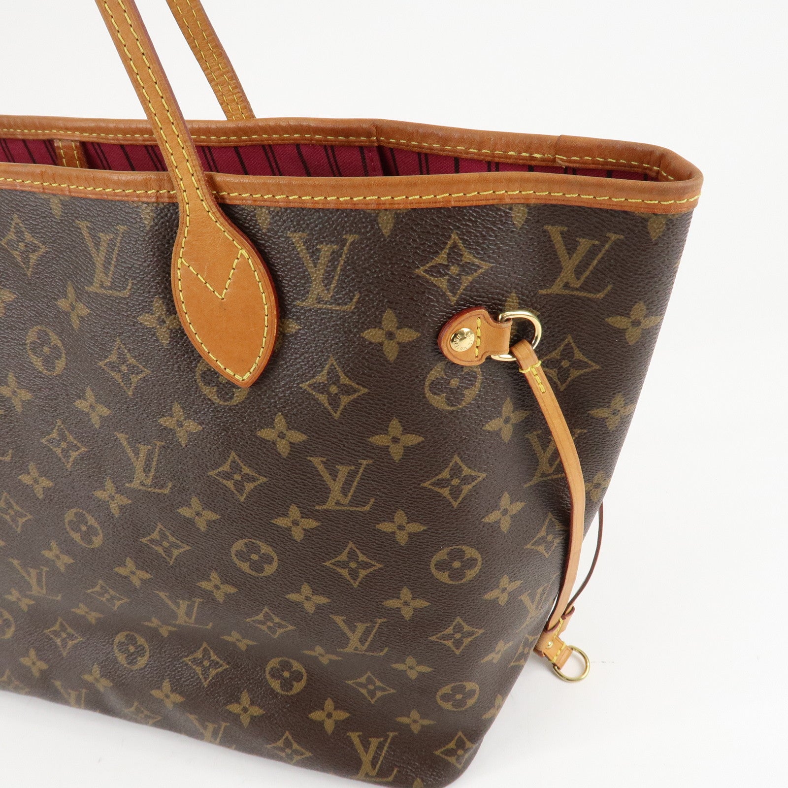 Louis Vuitton Monogram Neverfull MM Tote Bag Fuchisia M40996 Used