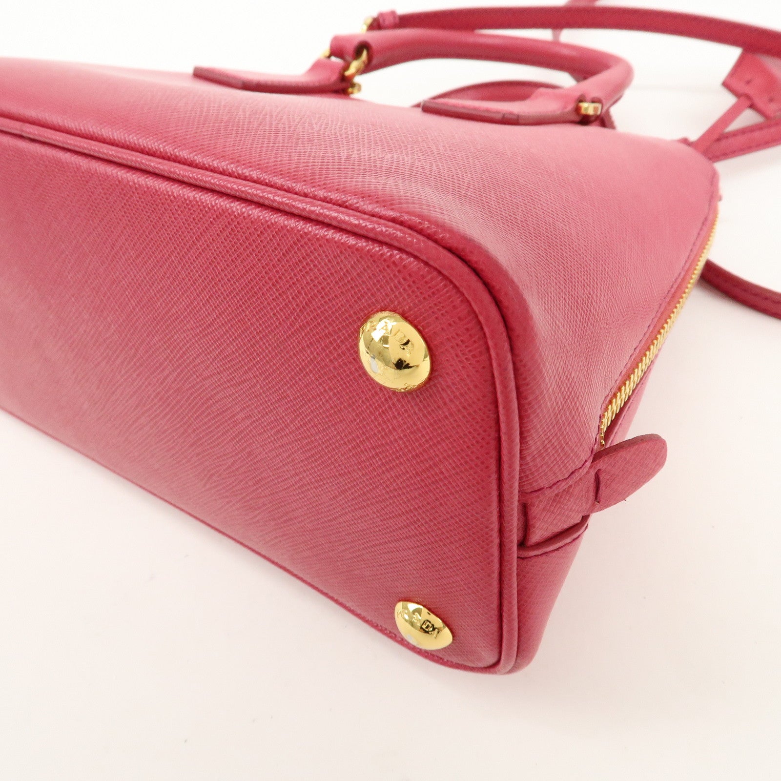 PRADA Logo Leather 2Way Hand Bag Shoulder Bag Pink BL0838