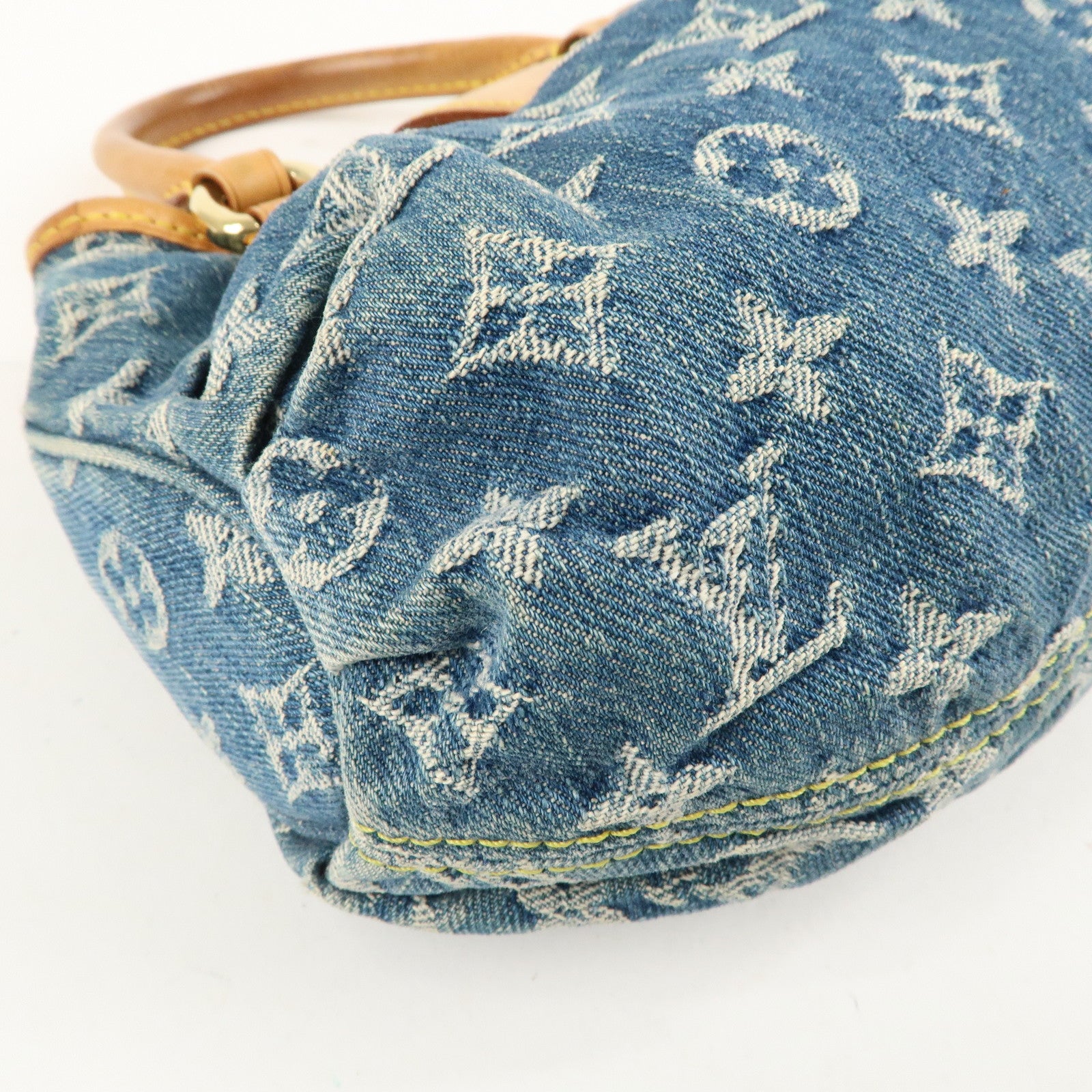 Louis Vuitton Monogram Denim Pleaty Hand Bag Blue M95020