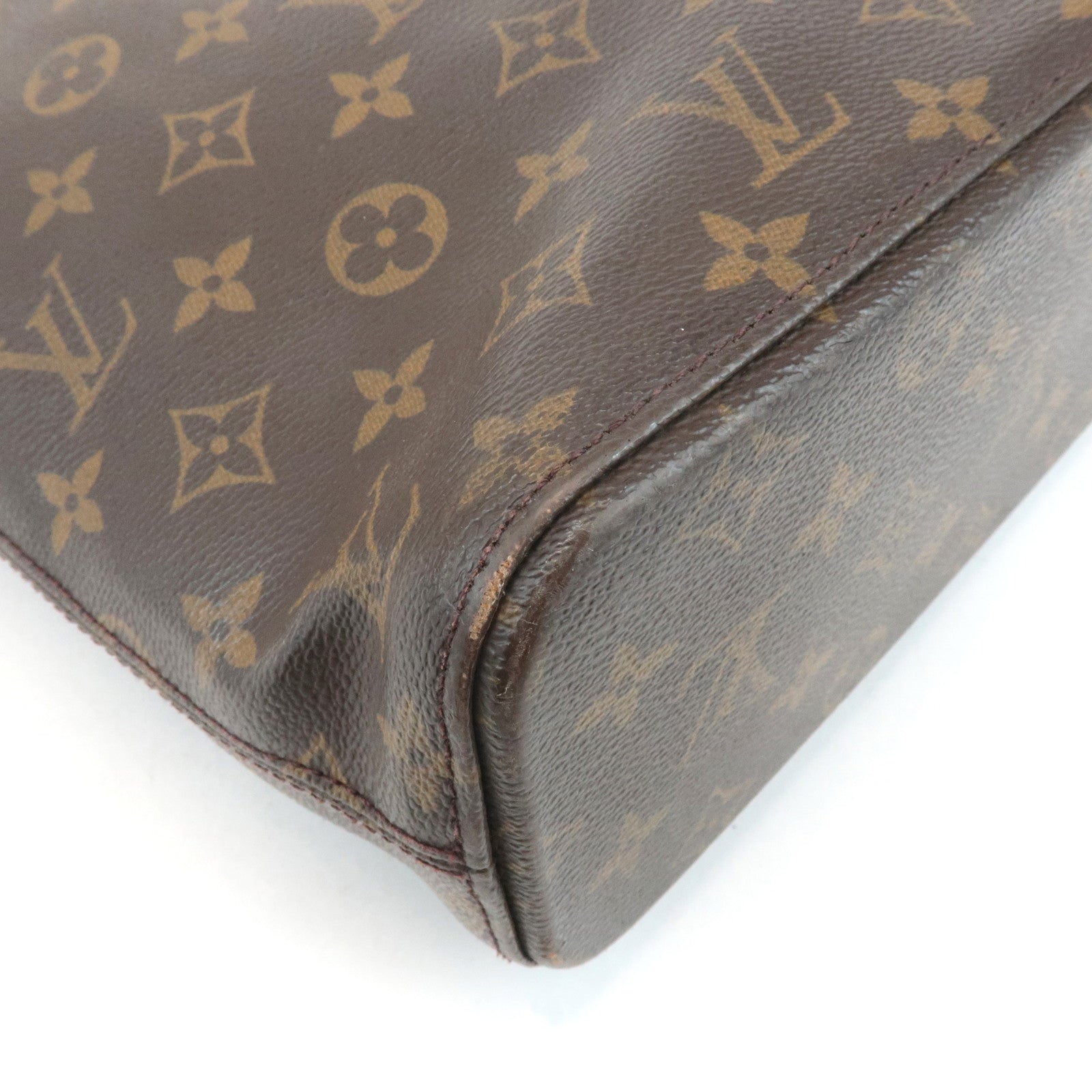 Louis Vuitton Monogram Luco Tote Bag Hand Bag Brown M51155 Used