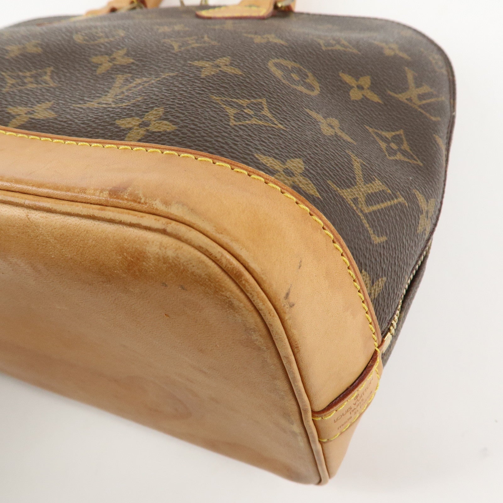 Louis Vuitton Monogram Alma Hand Bag Brown M51130 Used