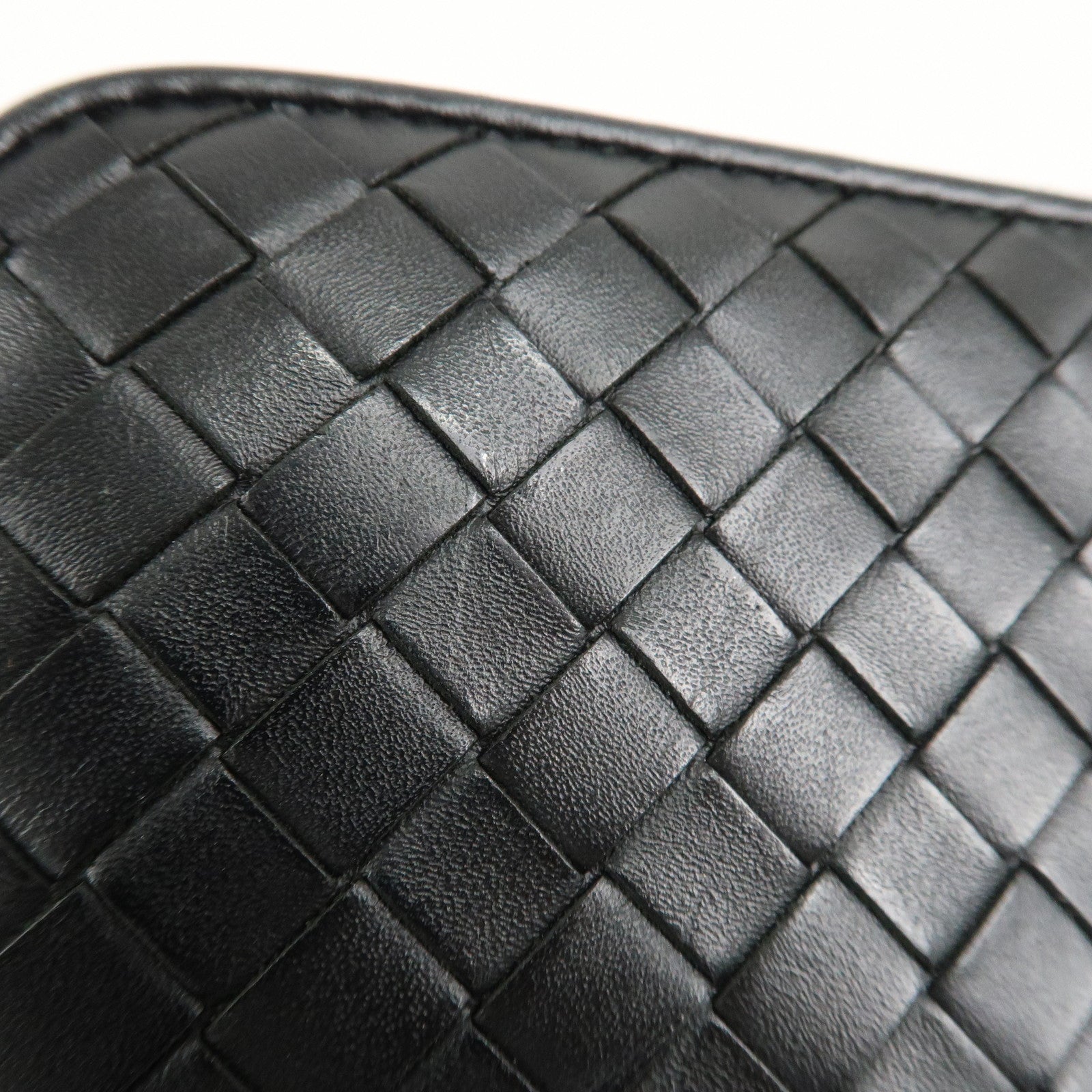 BOTTEGA VENETA Intrecciato Leather Zippy Around Long Wallet Black