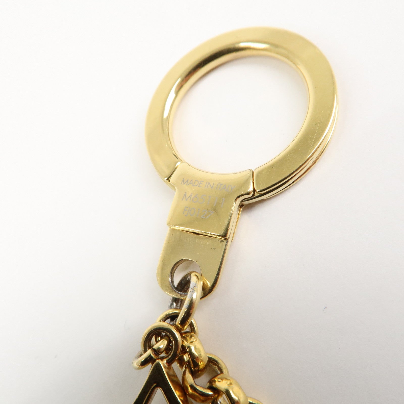 Louis Vuitton Fleur de Monogram Bag Charm Key Chain Gold M65111