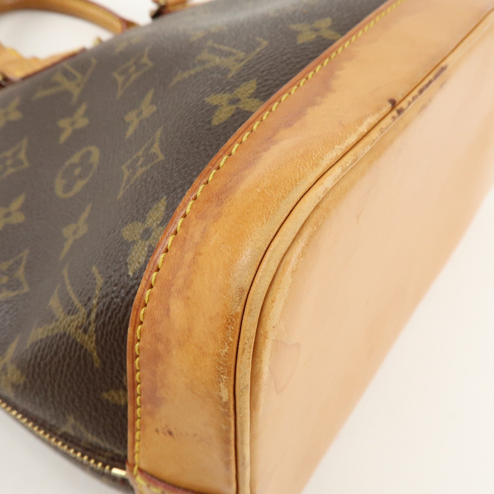 Louis Vuitton Monogram Alma Hand Bag Brown Gold HDW M51130