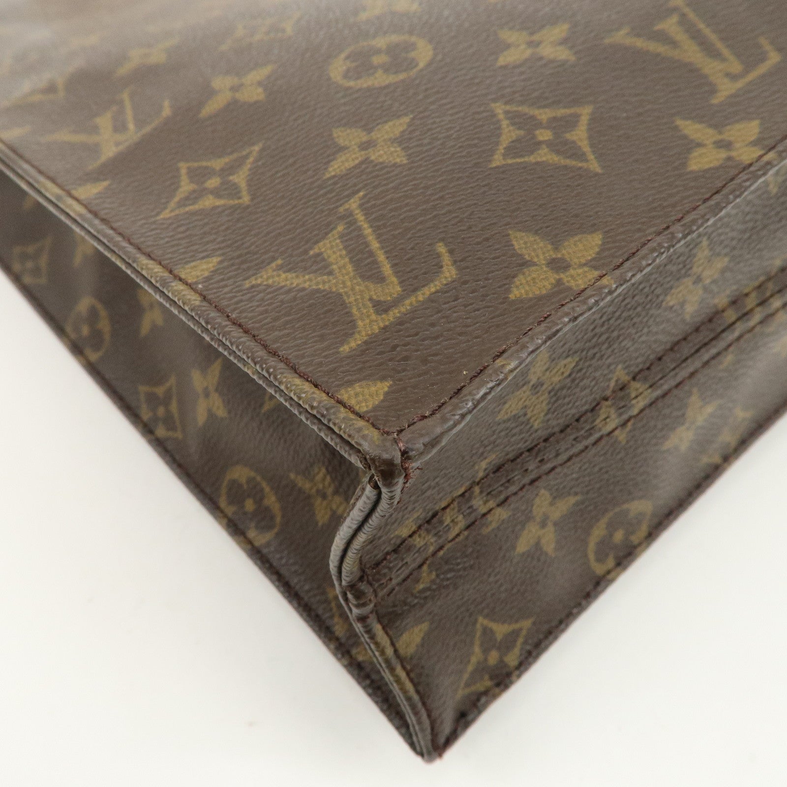 Louis Vuitton Monogram Sac Plat Hand Bag Brown M51140