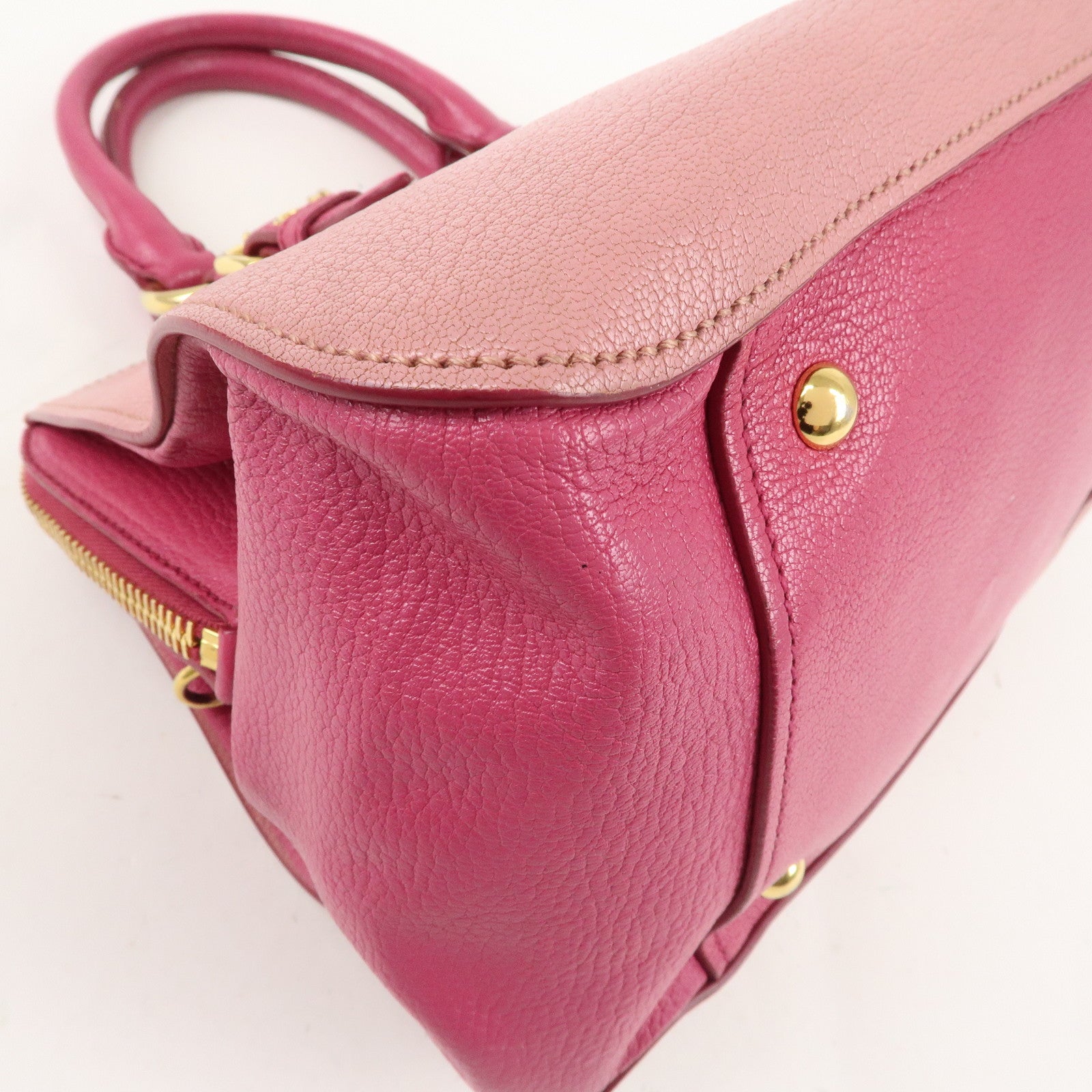 MIU MIU Leather 2WAY Bag Hand Bag Shoulder Bag Pink