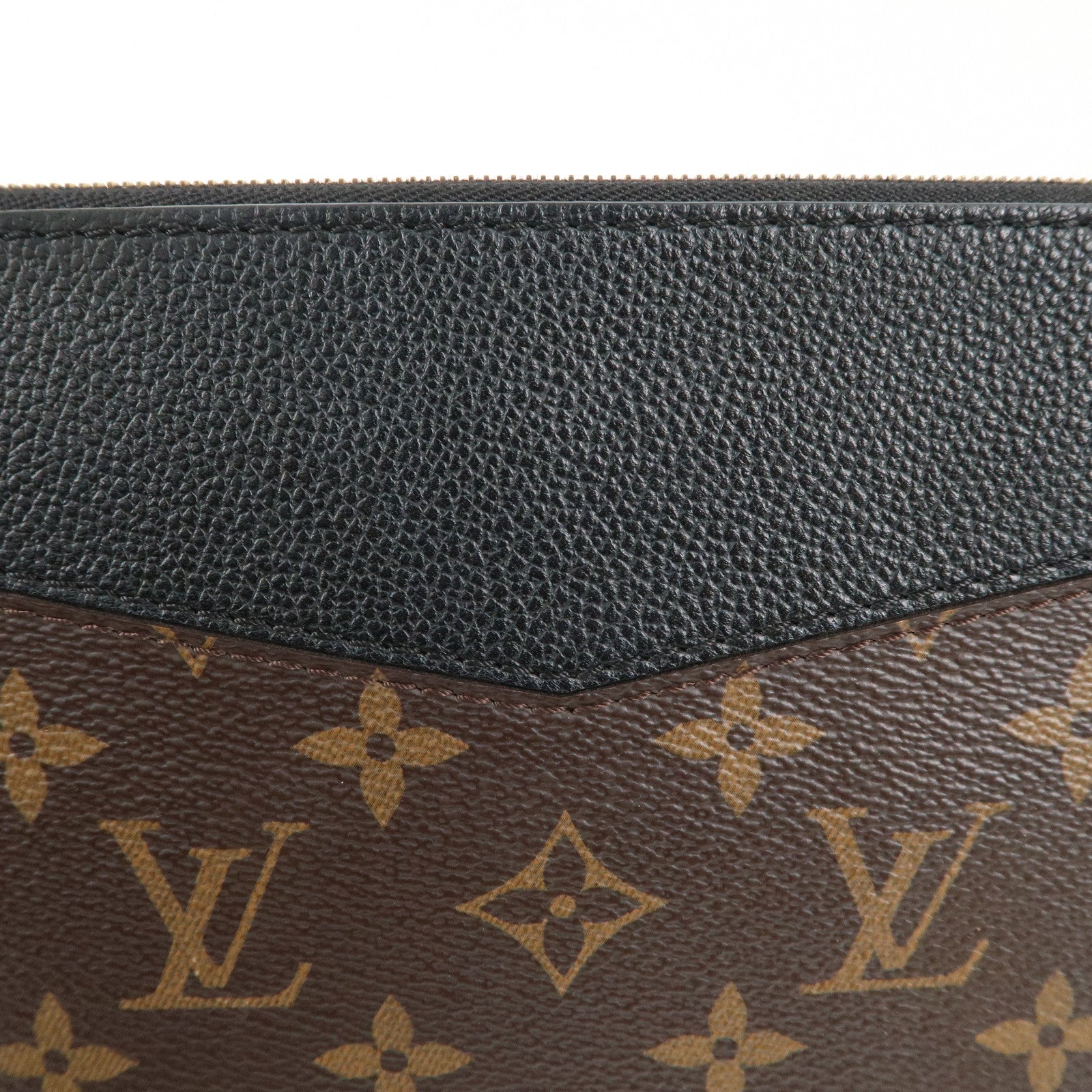 Louis Vuitton Monogram Daily Pouch Clutch Bag Noir Brown M62048