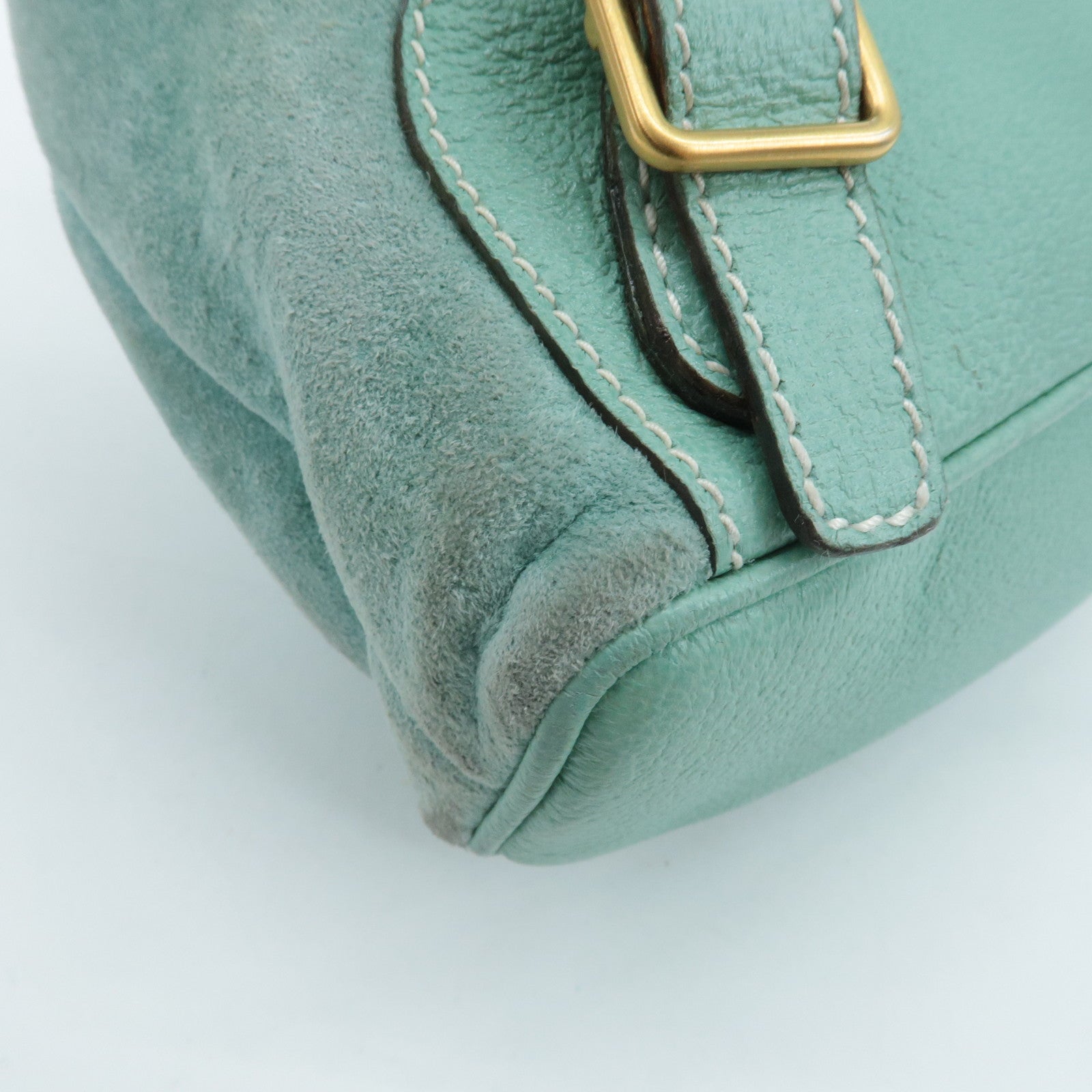 GUCCI Bamboo Suede Leather Mini Back Pack Green 003.2058.0030