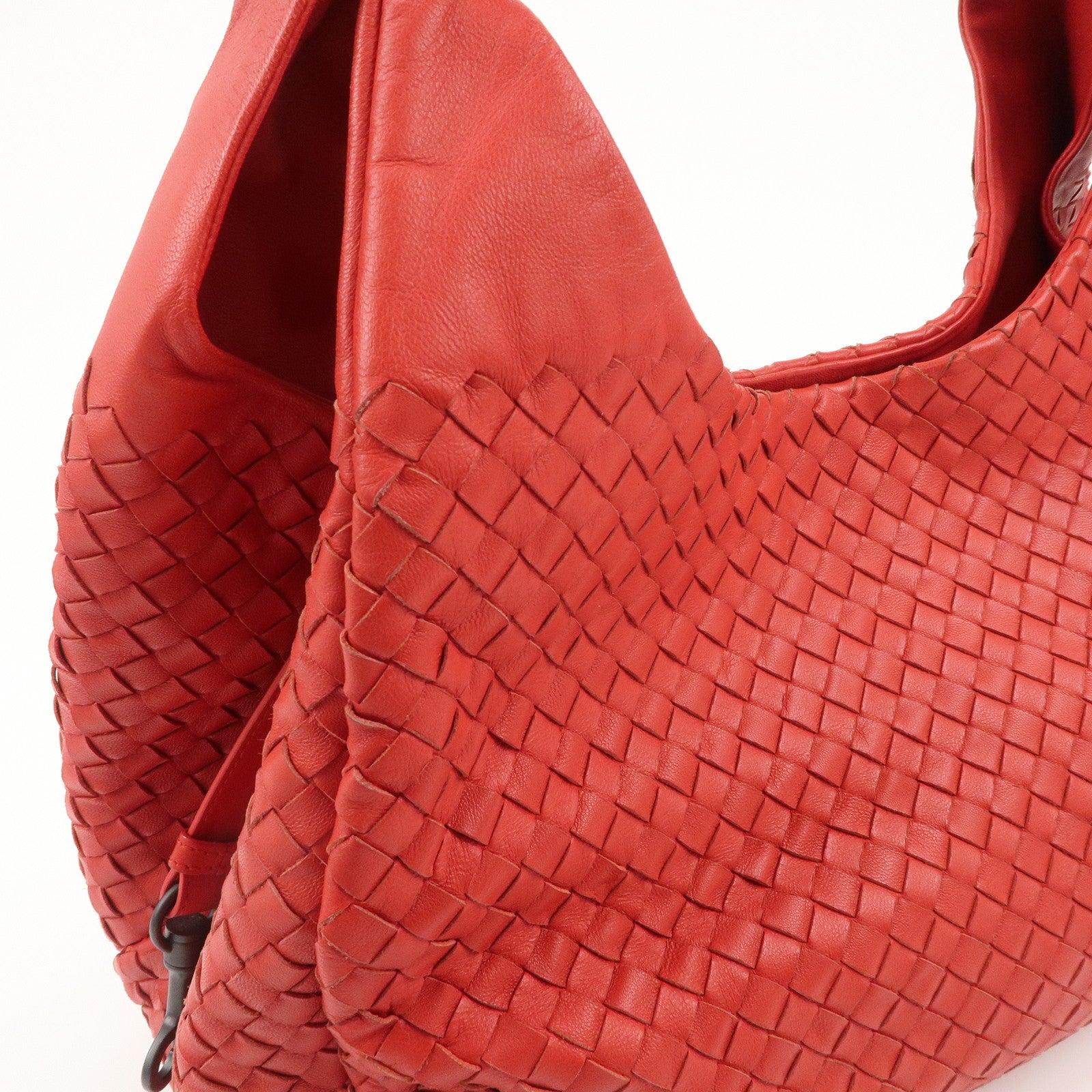 BOTTEGA VENETA Intrecciato Leather Campana Toto Bag Shoulder Bag Red