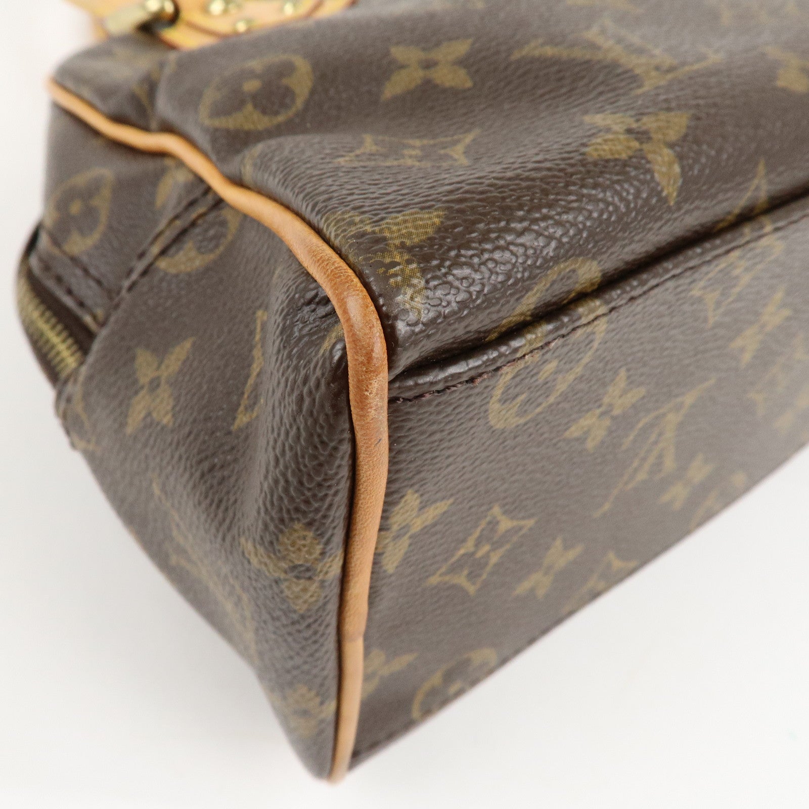 Louis Vuitton Monogram Manhattan PM Hand Bag Brown M40026 Used