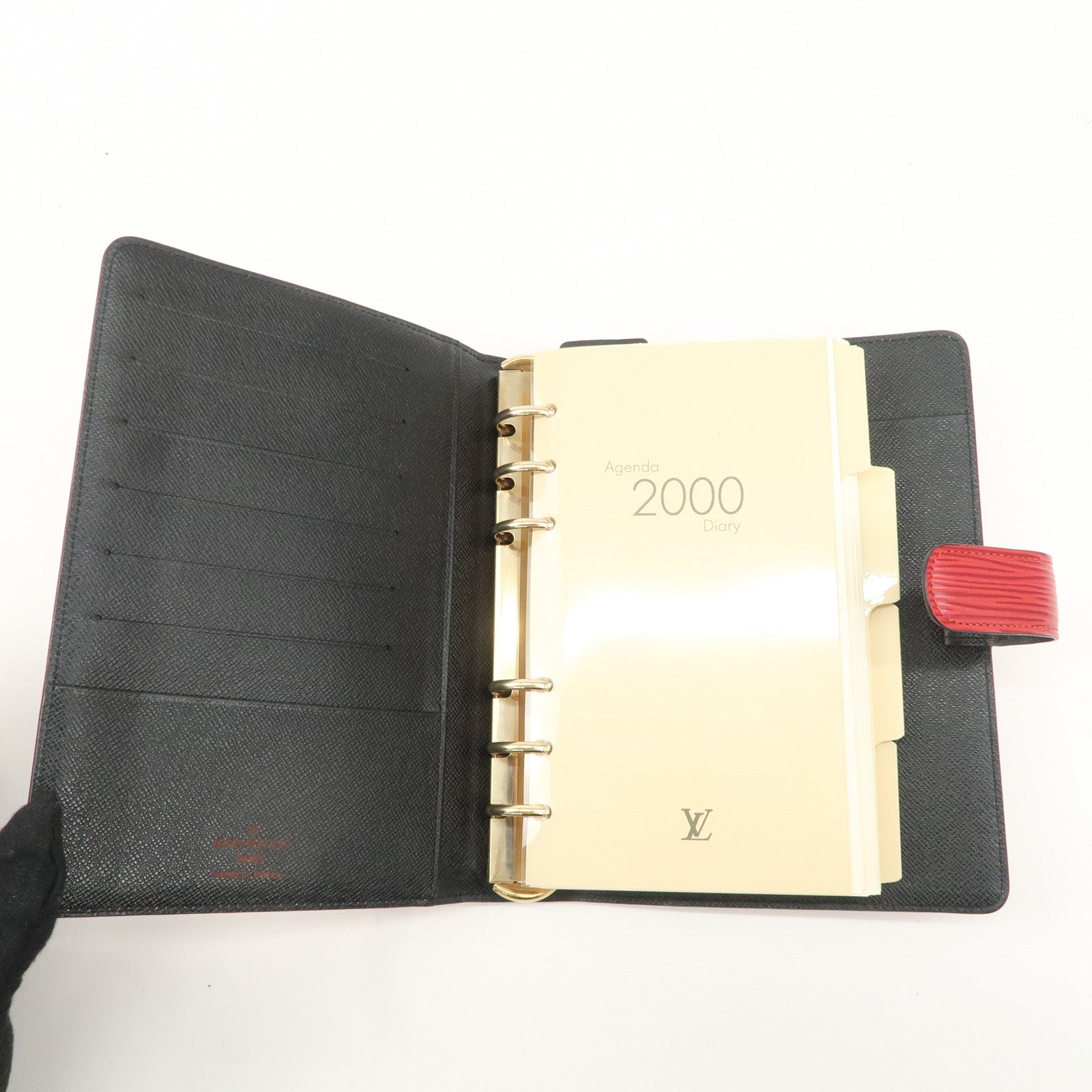 Louis Vuitton Epi Agenda MM Planner Cover Castilian Red R20047 Used