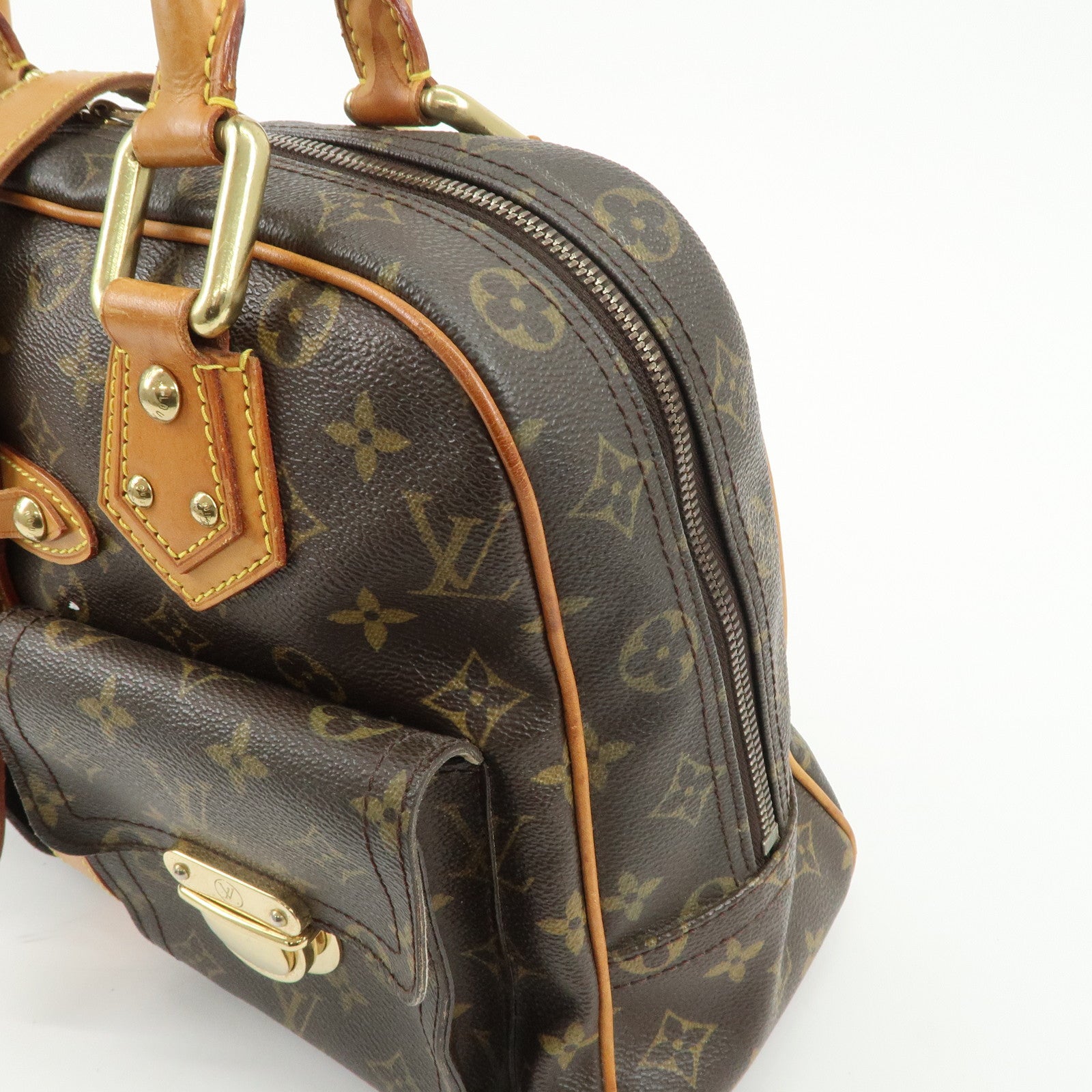 Louis Vuitton Monogram Manhattan GM Hand Bag Brown M40025 Used