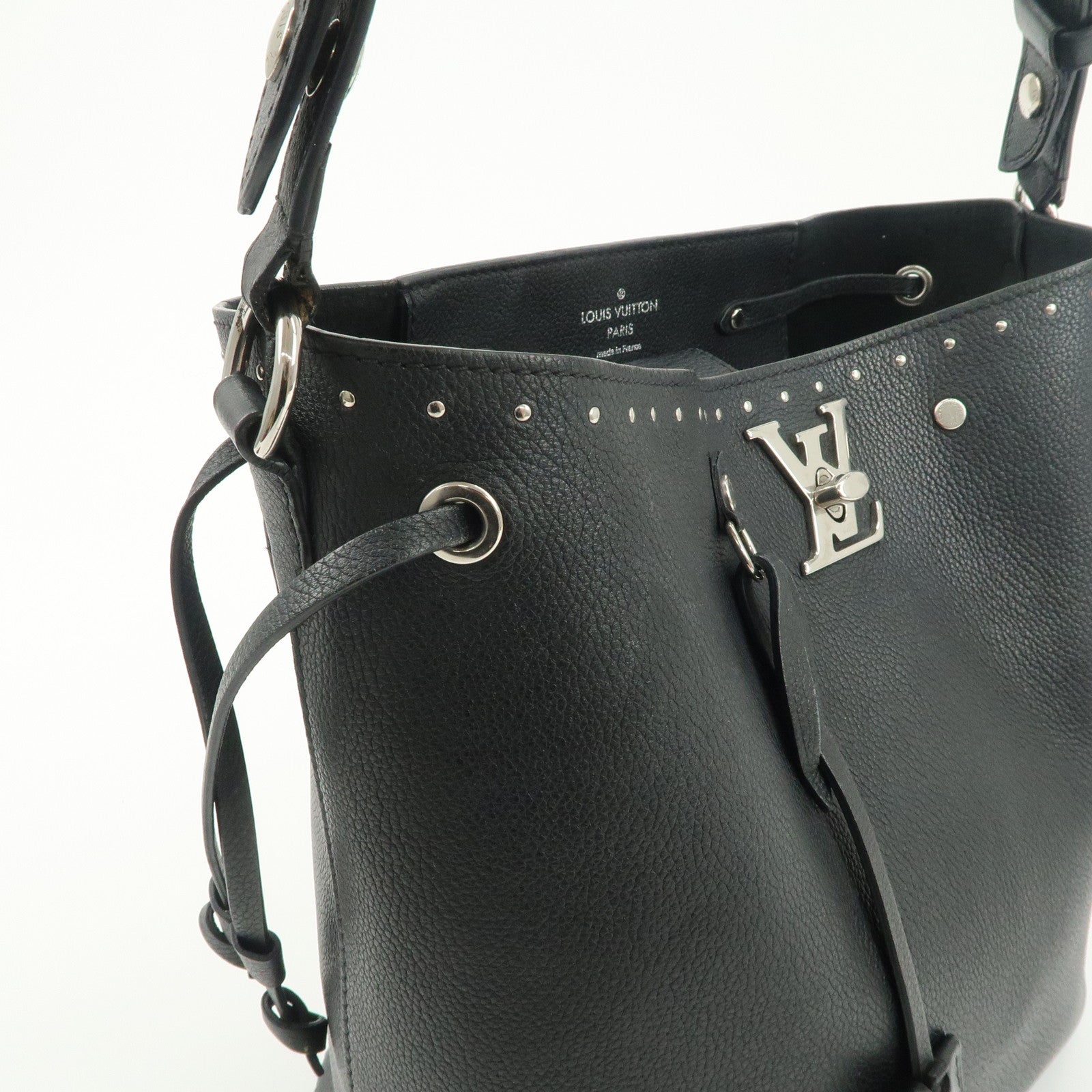 Louis Vuitton Lock Me Bucket Shoulder Bag Noir Black M43878 Used