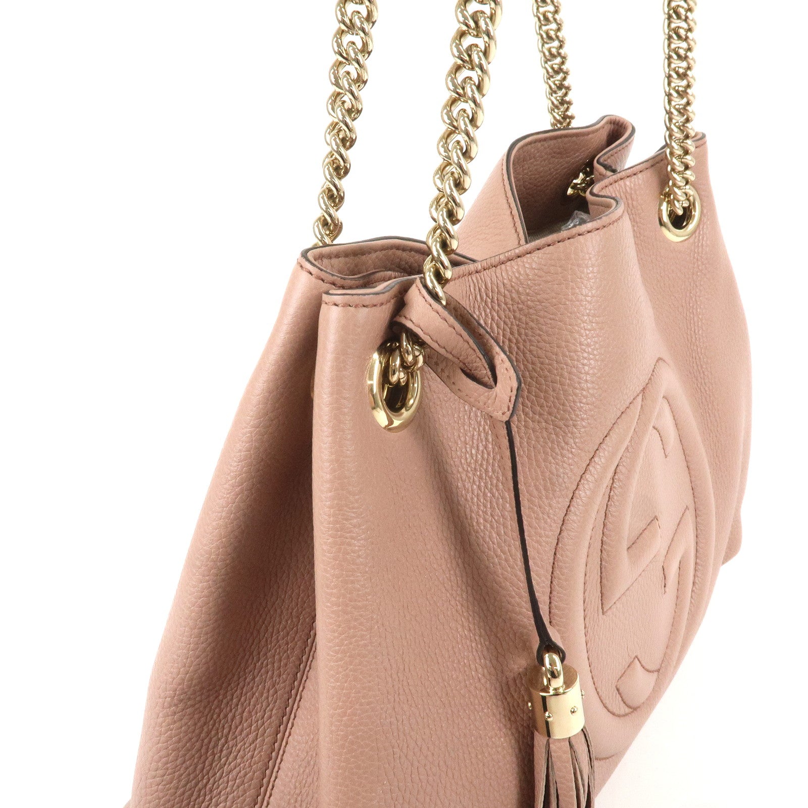 GUCCI SOHO Leather Chain Shoulder Bag Pink 308982