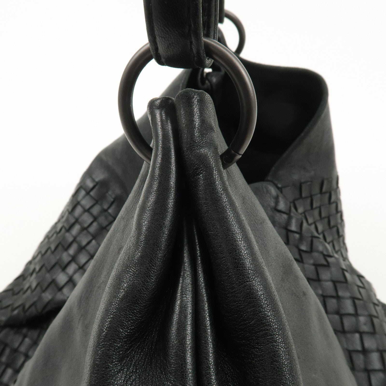 BOTTEGA VENETA Intrecciato Leather One-Shoulder Bag Black