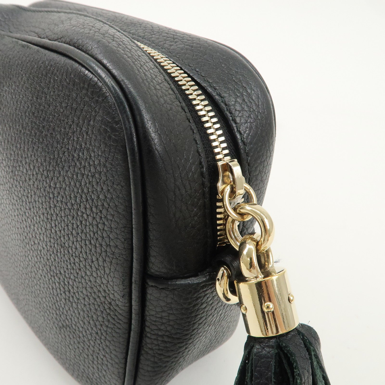 GUCCI SOHO Small Disco Leather Shoulder Bag Black 308364