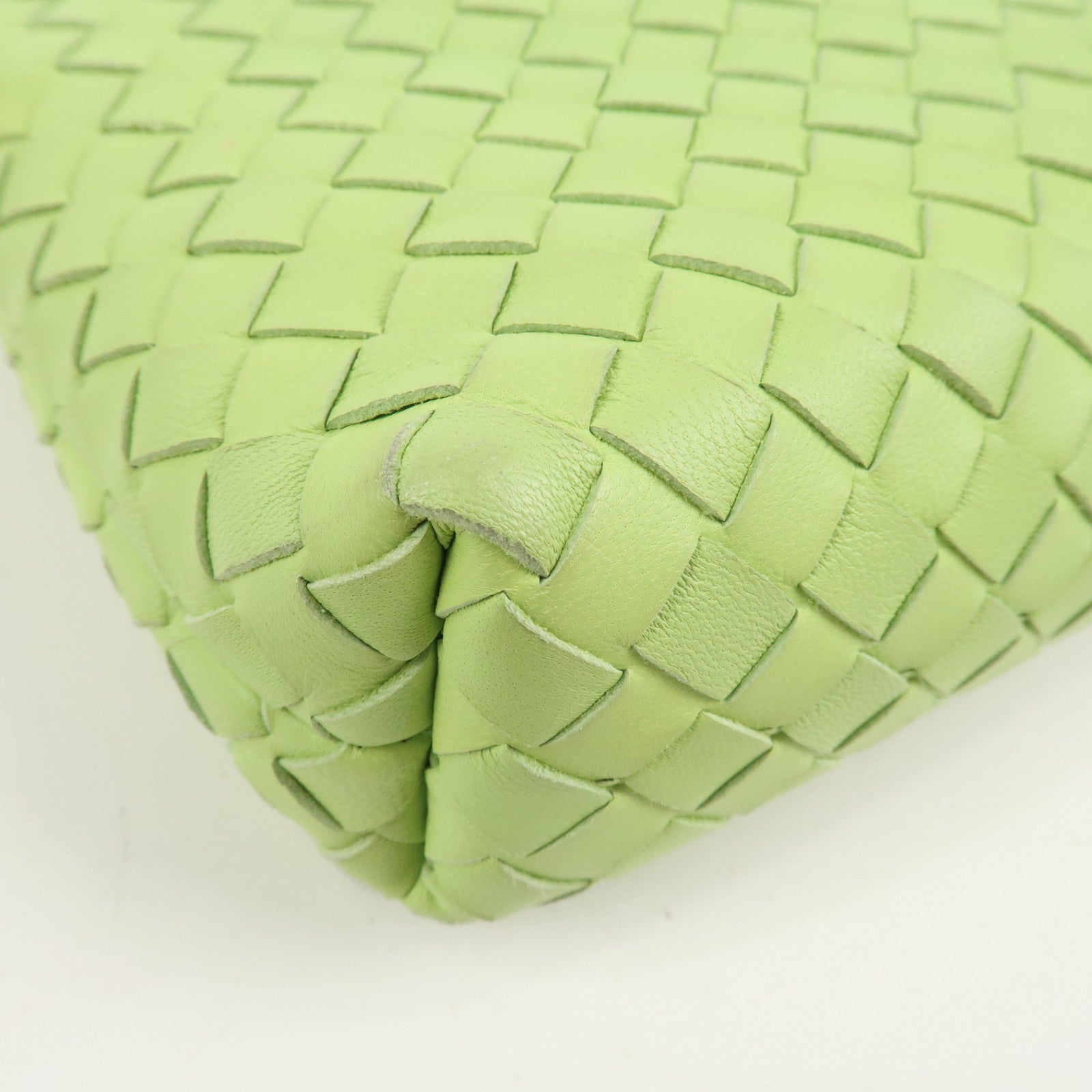 BOTTEGA VENETA Intrecciato Leather Shoulder Bag Light Green