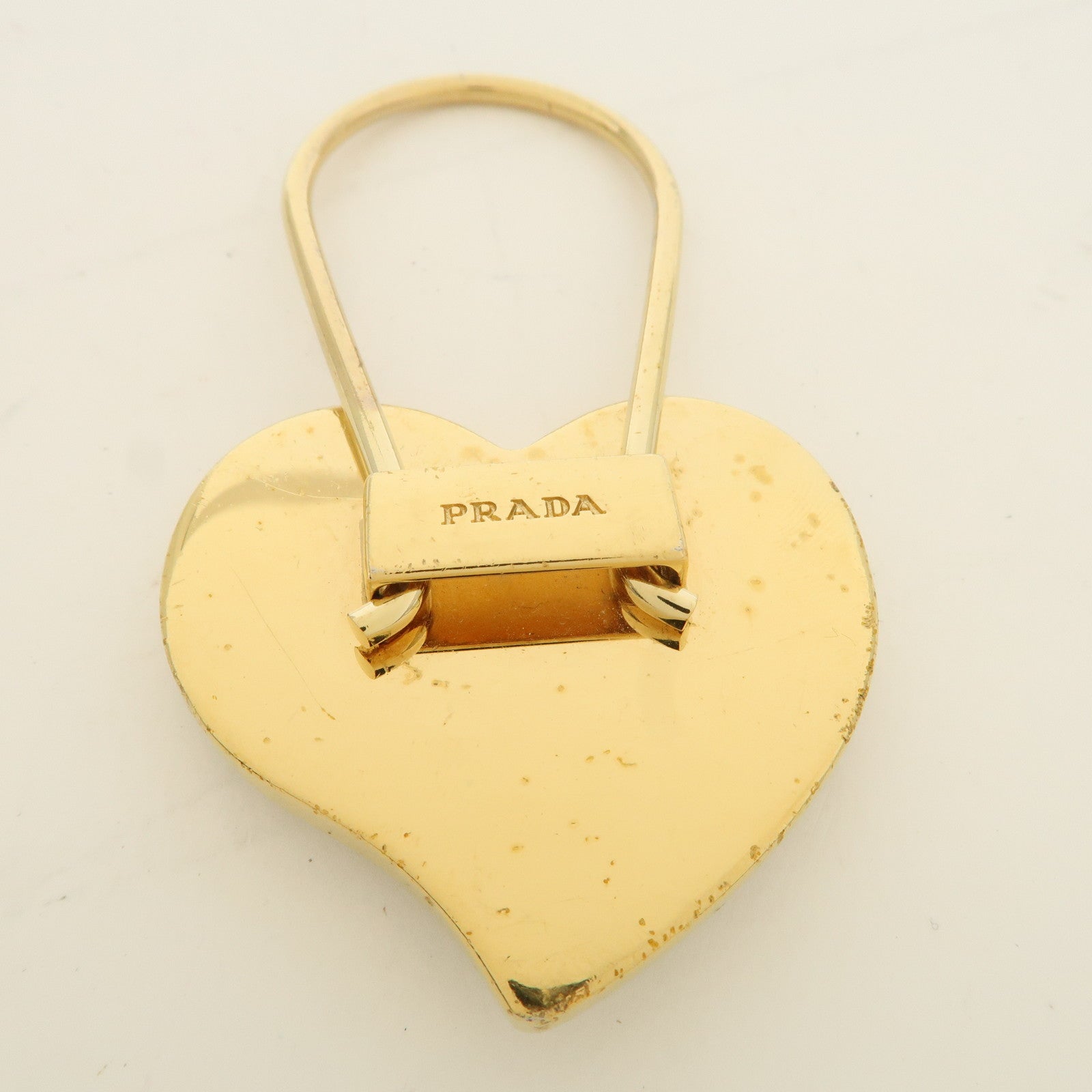 PRADA Set of 2 Metal Leather Key Chain Key Charm 1PP047 2AR237