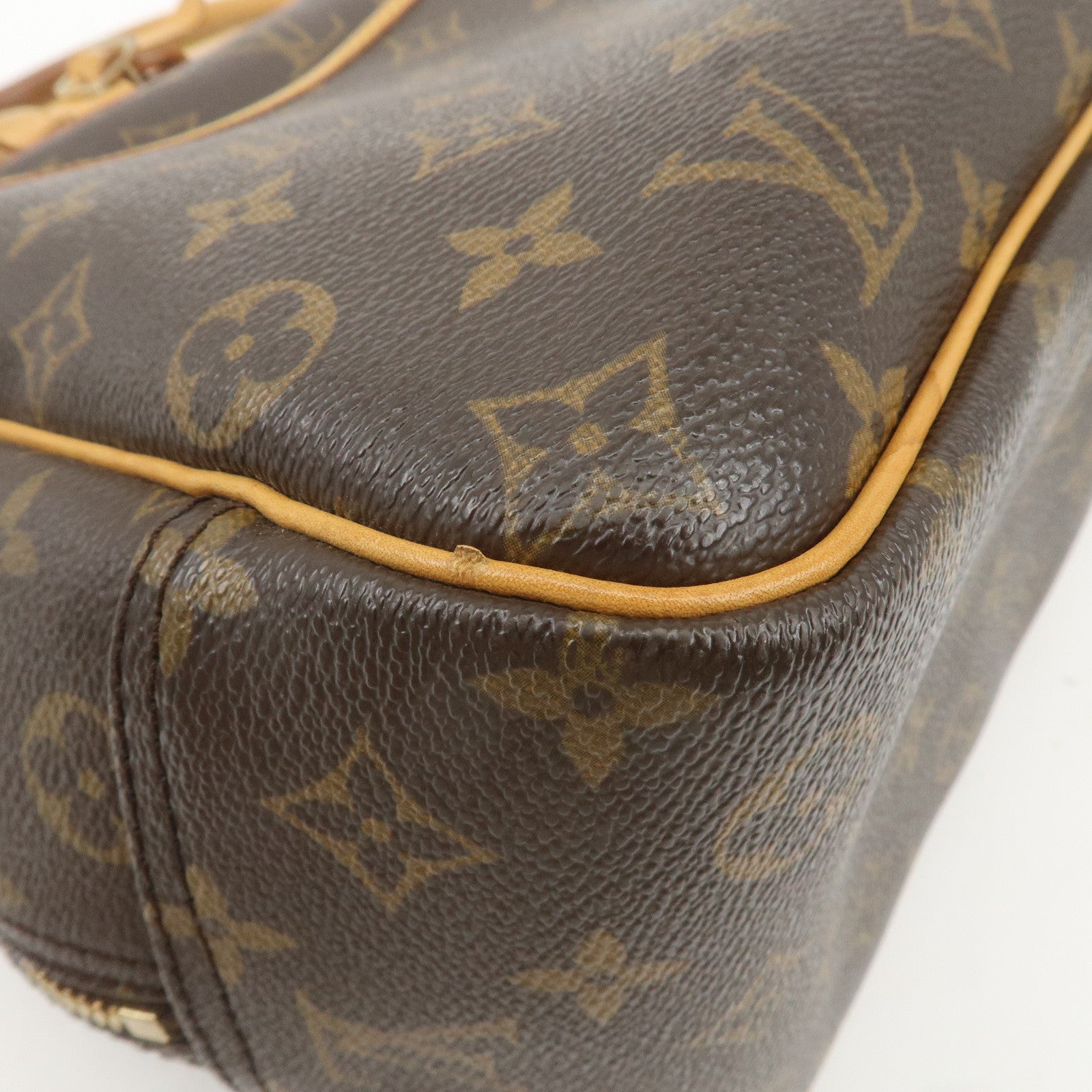 Louis Vuitton Monogram Deauville Hand Bag Brown M47270