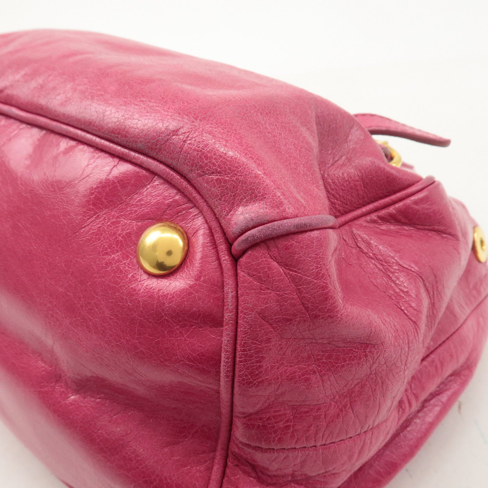 MIU MIU Leather 2WAY Bag Hand Bag Shoulder Bag Pink