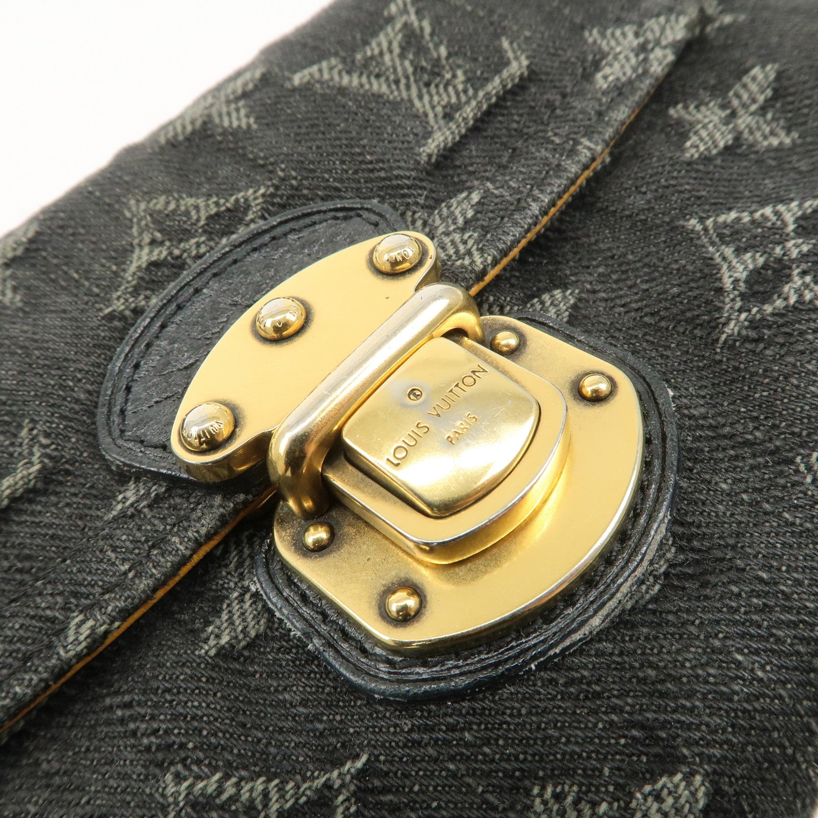 Louis Vuitton Monogram Denim Portefeuille Amelia Noir M95512 Used