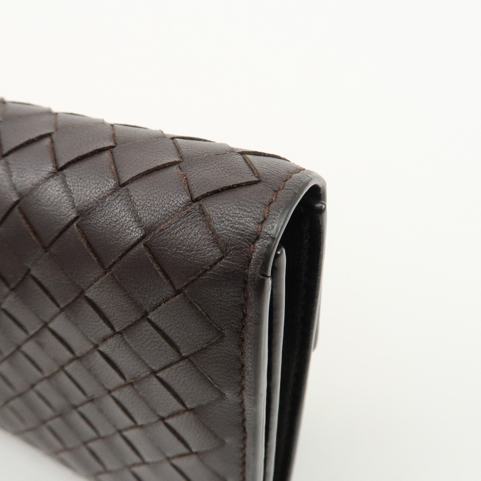 BOTTEGA VENETA Intrecciato Leather Bi-fold Long Wallet Butterfly