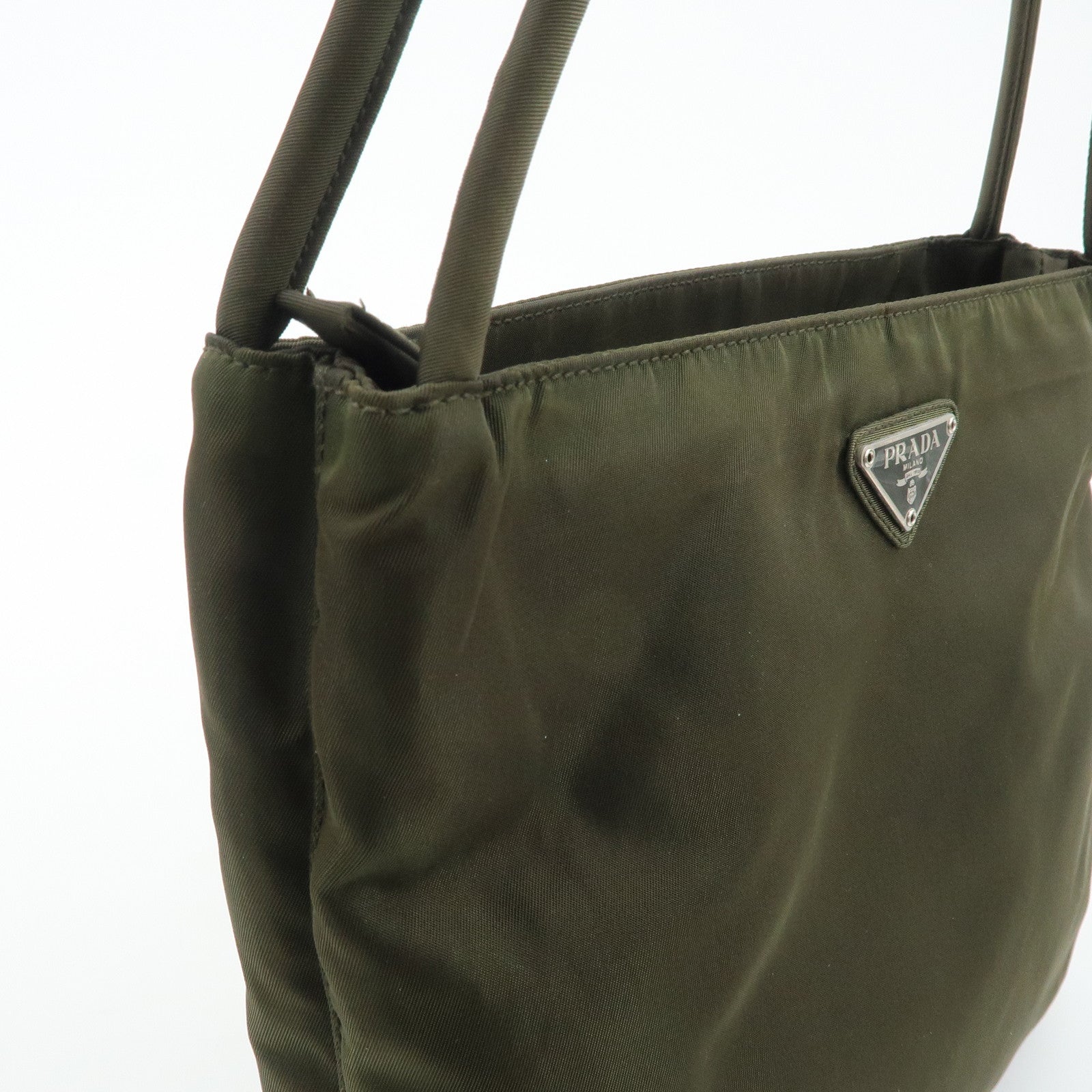 PRADA Nylon Tote Bag Shoulder Bag Khaki K3093