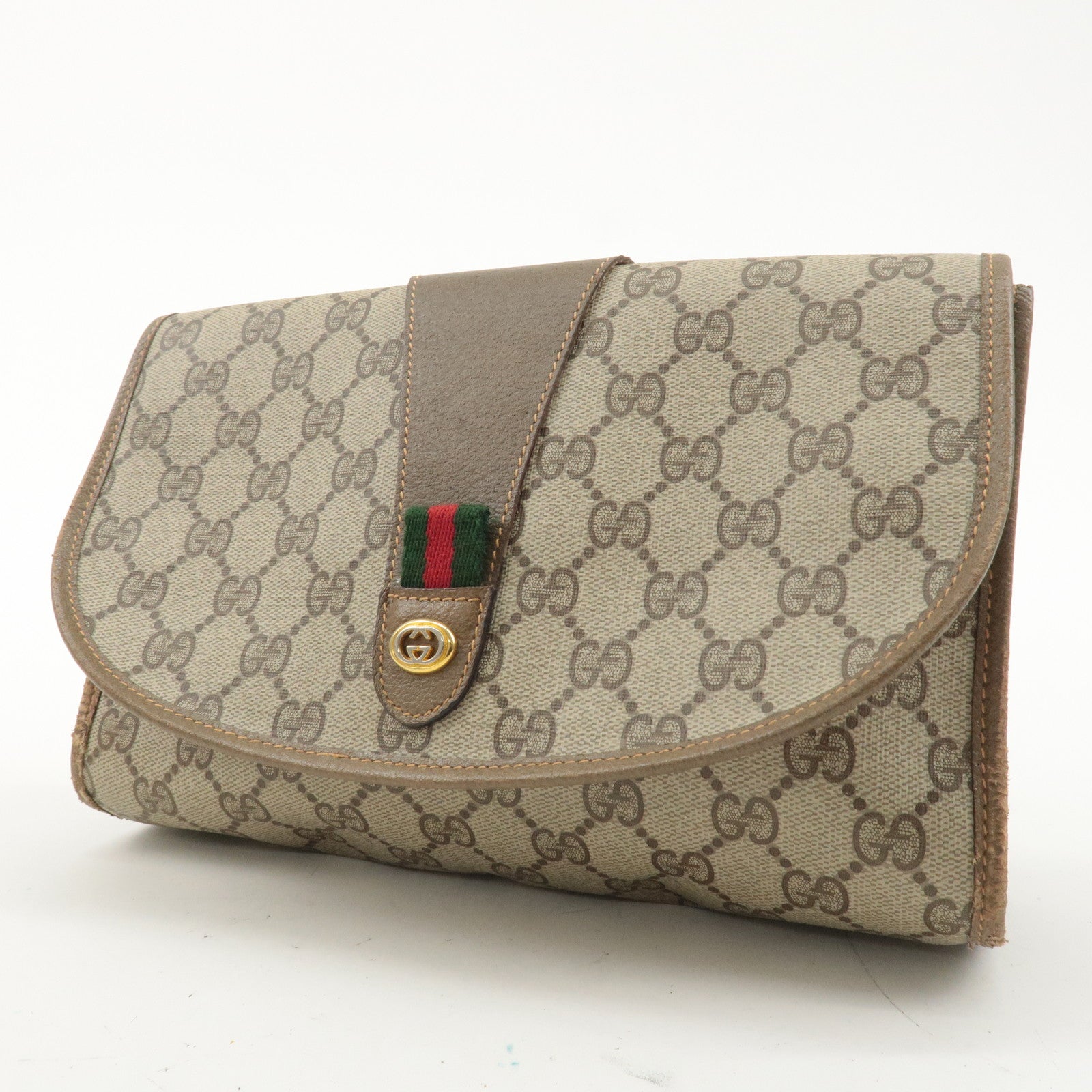 GUCCI GG Plus Set of 2 Old Gucci Clutch Bag Beige Brown