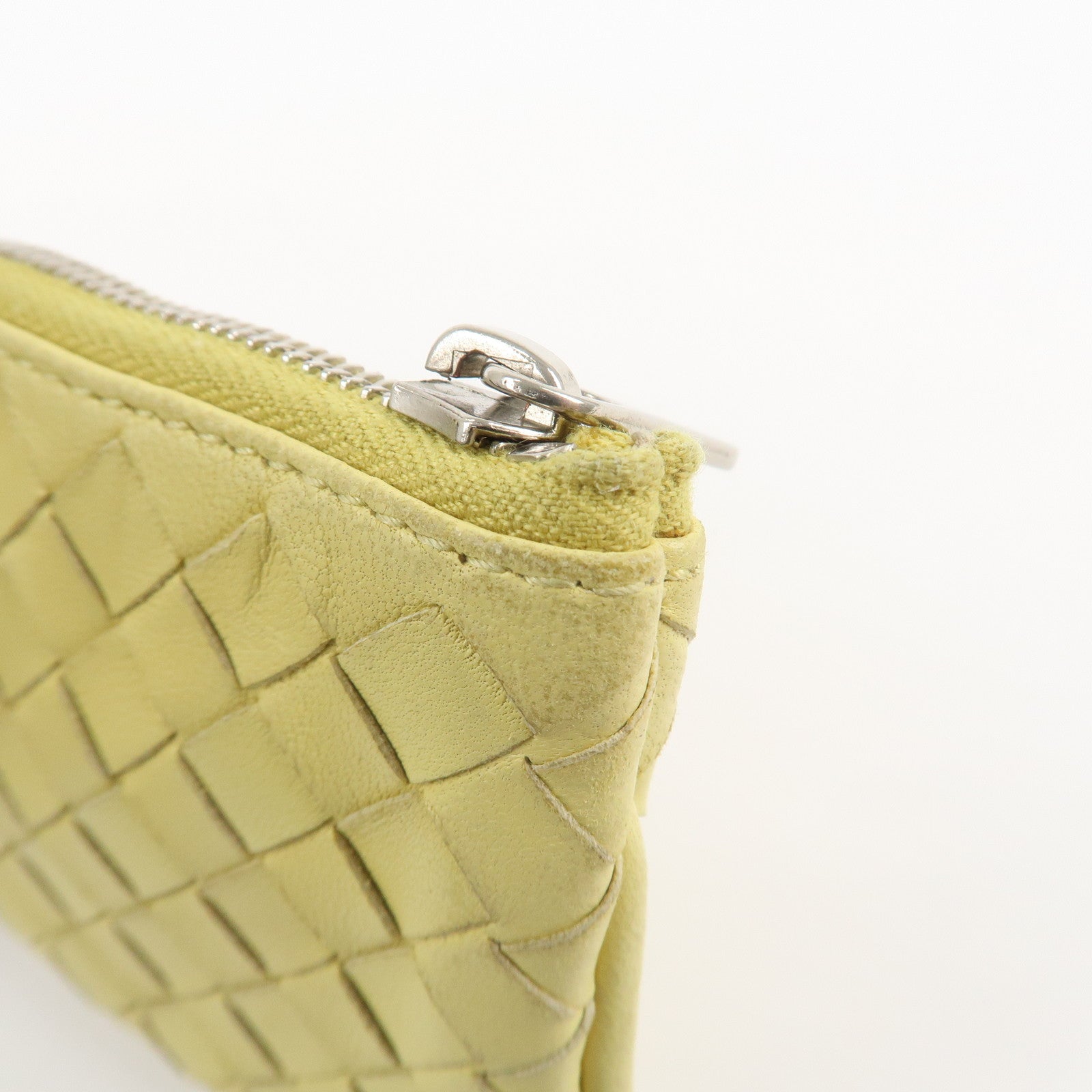 BOTTEGA VENETA Intrecciato Leather Coin Case Yellow 131232