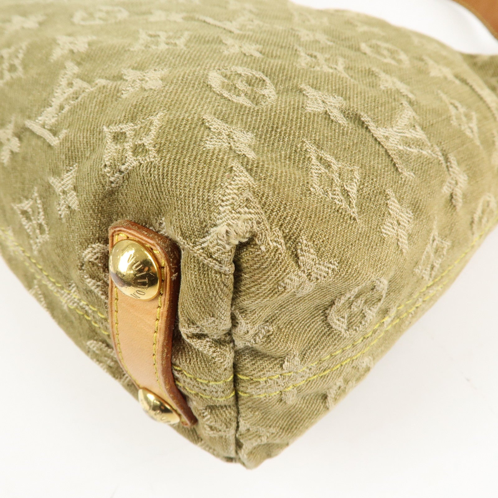 Louis Vuitton Monogram Denim Baggy PM Shoulder Bag Khaki M95213 Used