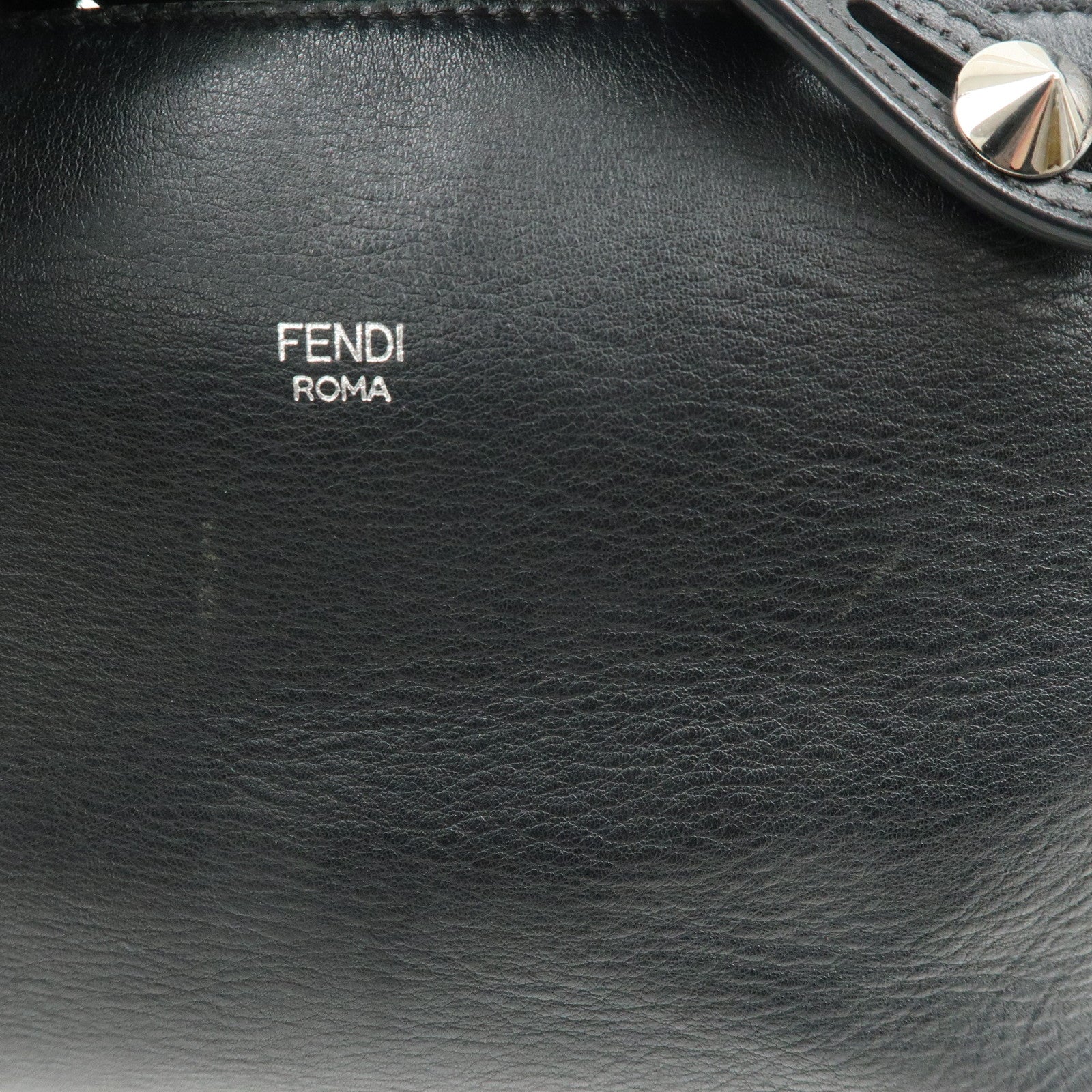 FENDI Bay The Way Leather 2Way Bag Shoulder Bag Black 8BL124 Used