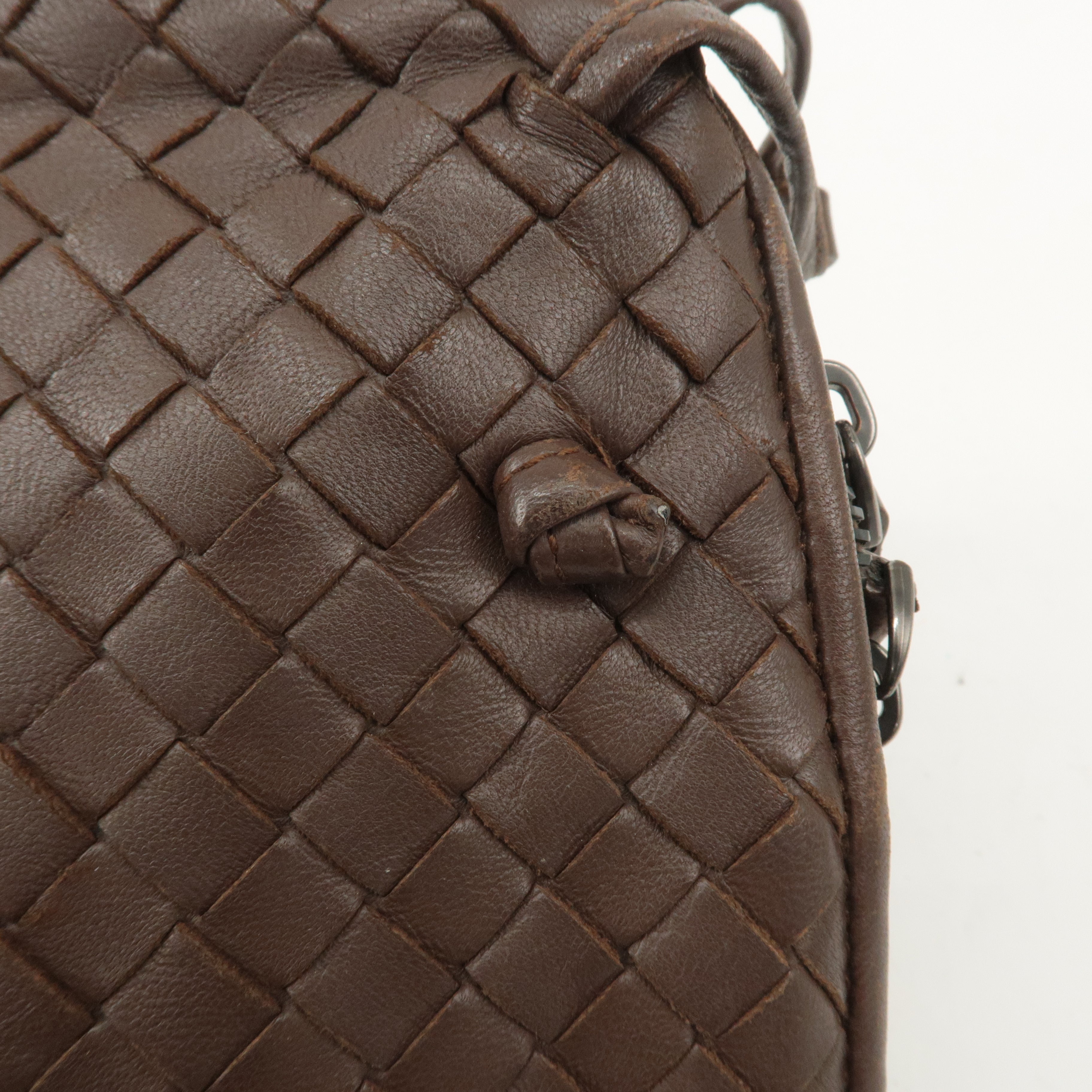 BOTTEGA VENETA Intrecciato Leather Shoulder Bag Brown