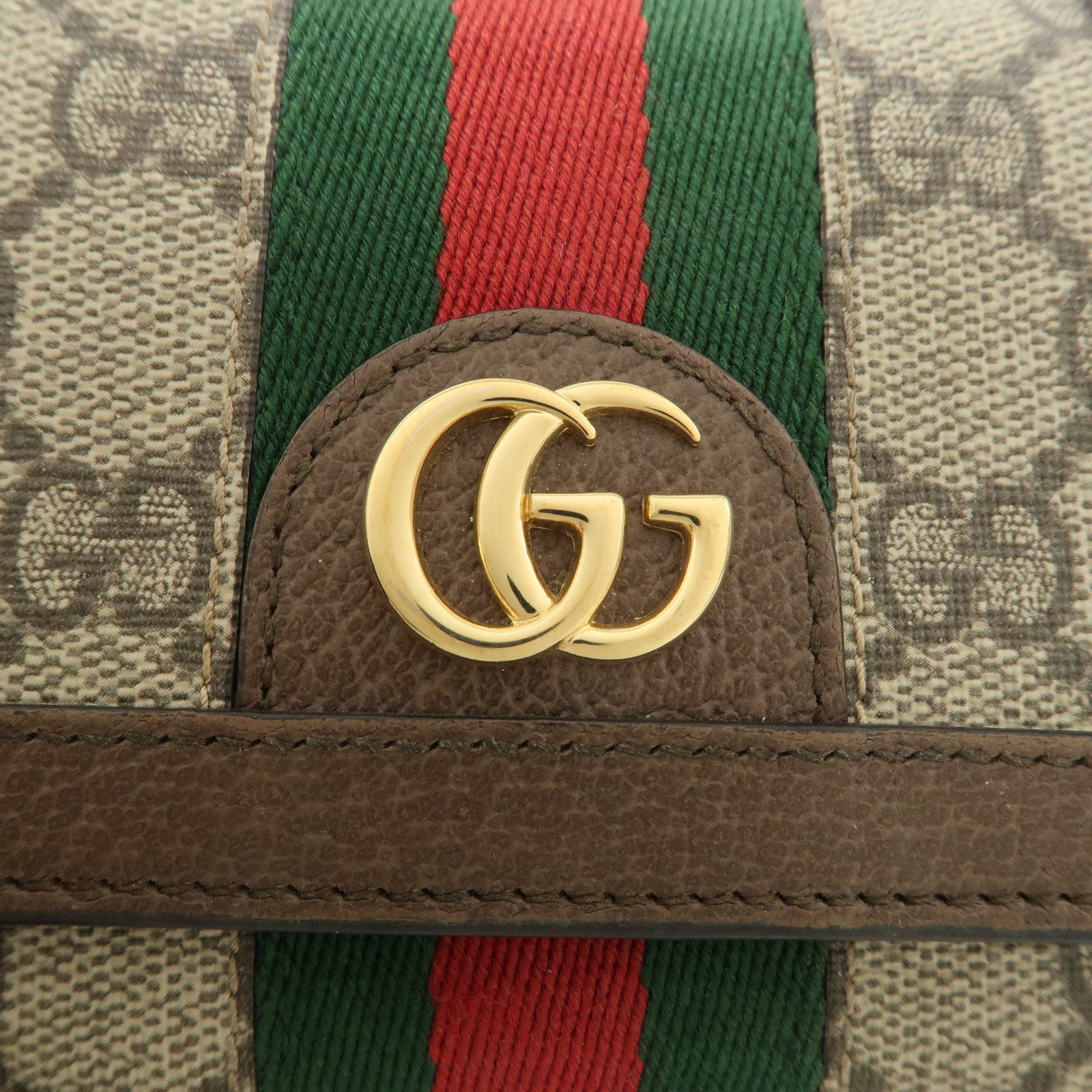 GUCCI Ophidia Sherry GG Supreme Leather Bifold Wallet 598662 Used