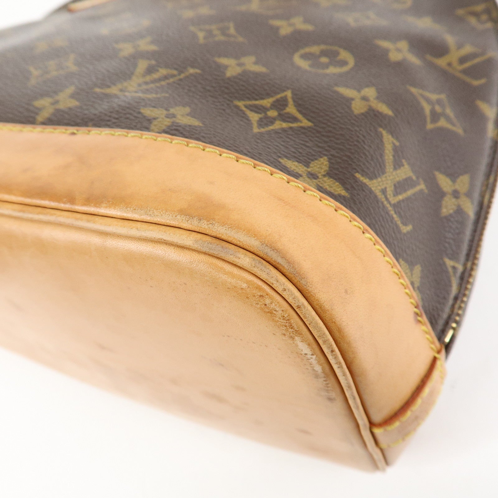 Louis Vuitton Monogram Alma Hand Bag Brown Gold Hardware M51130 Used