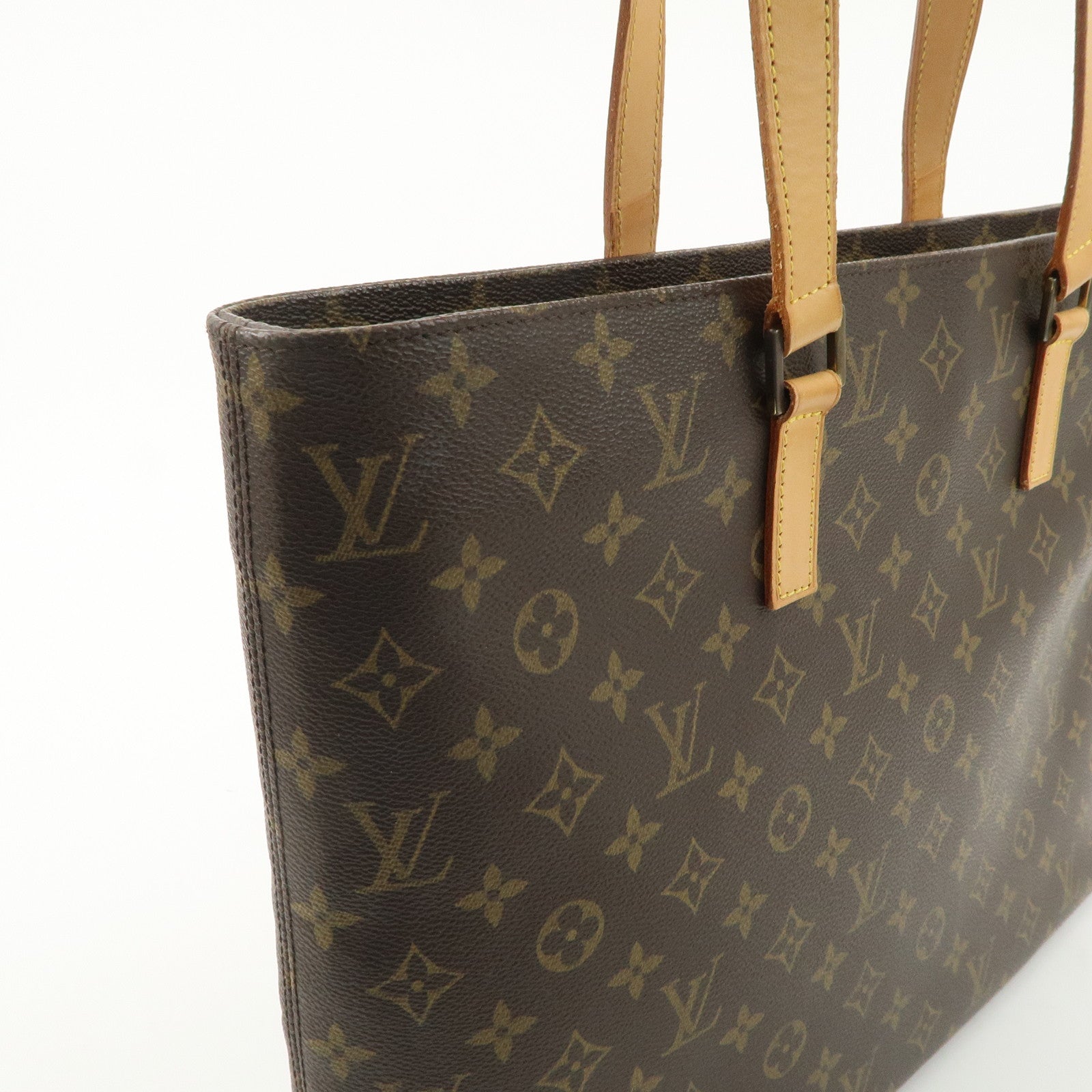 Louis Vuitton Monogram Luco Tote Bag Hand Bag Brown M51155 Used