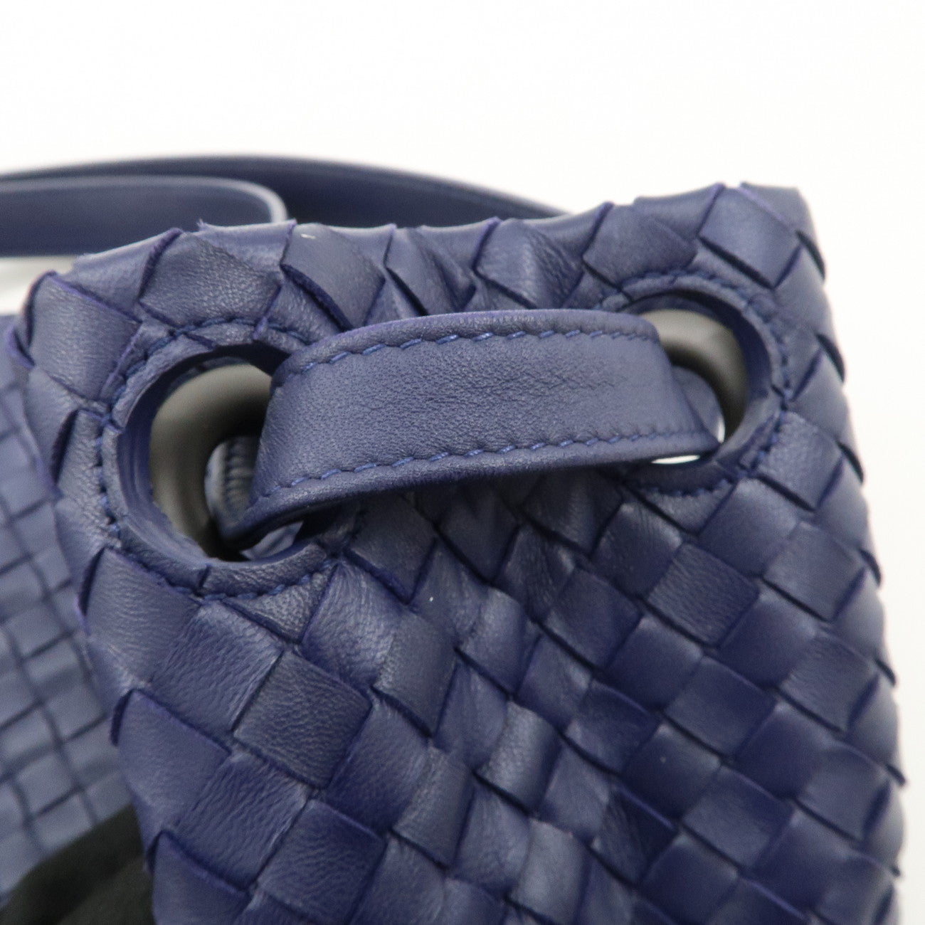 BOTTEGA VENETA Intrecciato  Leather Shoulder Bag Tote Bag Navy