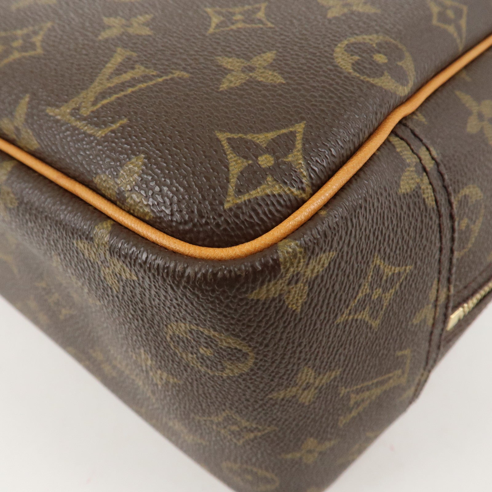 Louis Vuitton Monogram Deauville Hand Bag Brown M47270 Used