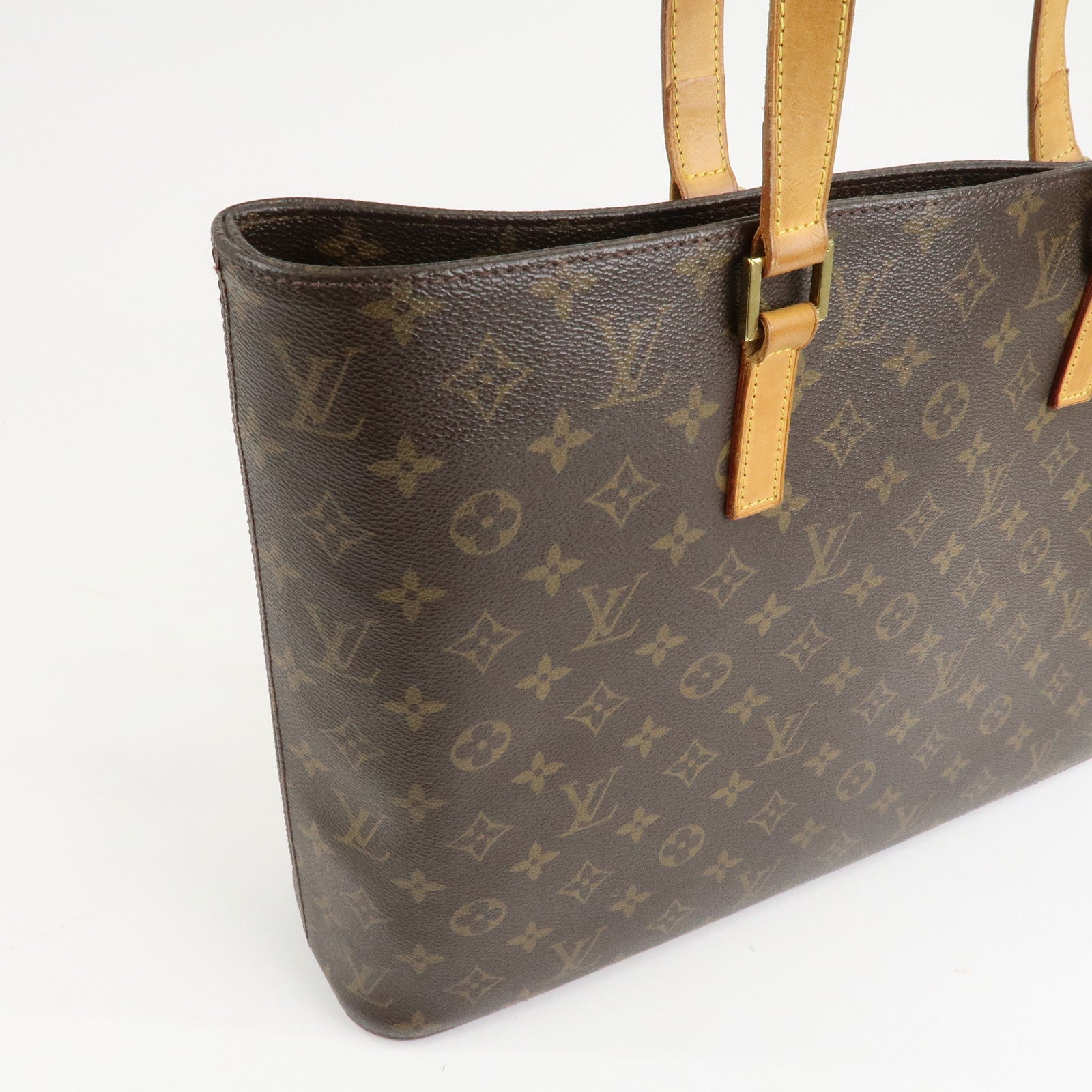 Louis Vuitton Monogram Luco Tote Bag Hand Bag Brown M51155 Used