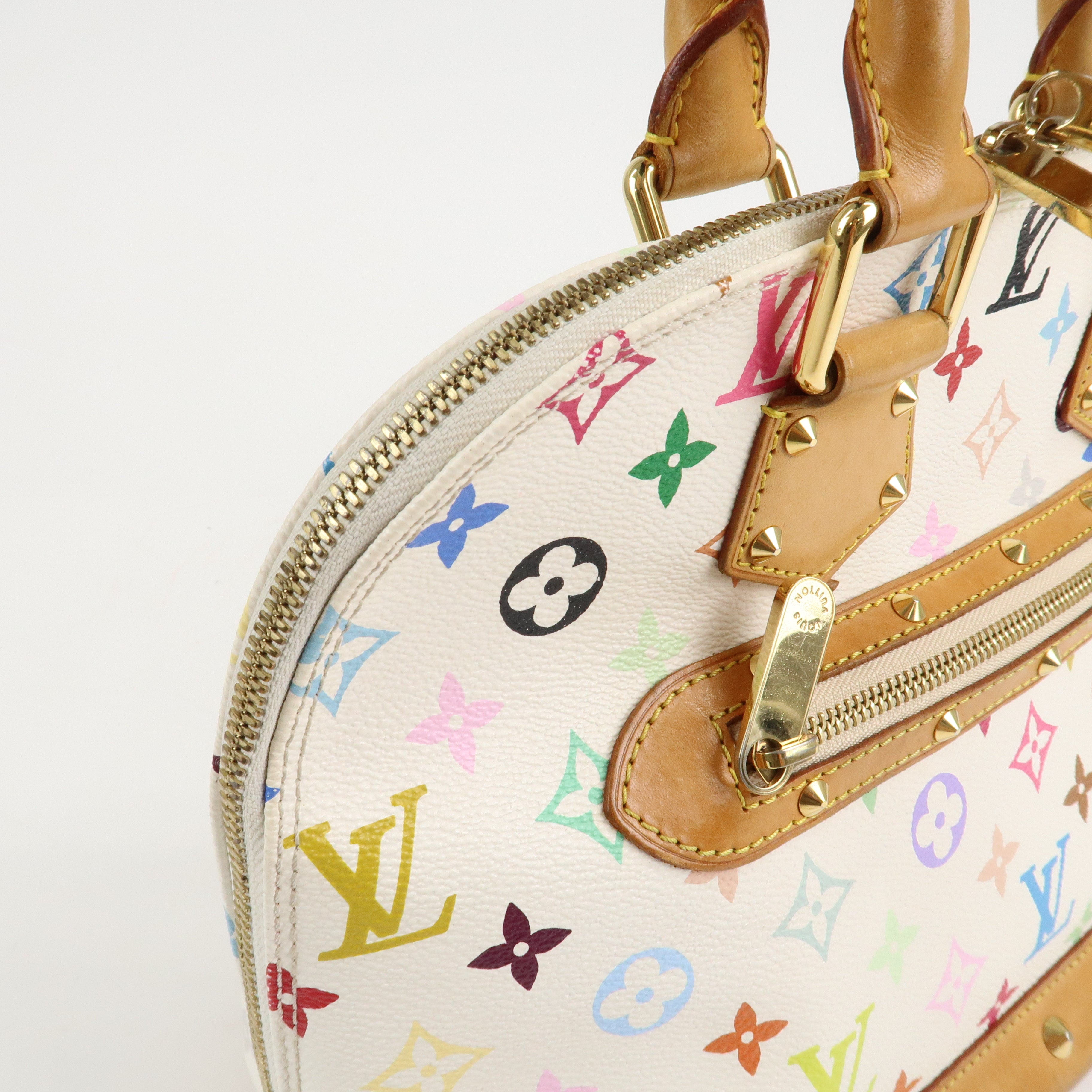 Louis Vuitton Monogram Multicolor Alma Hand Bag Blanc M92647 Used