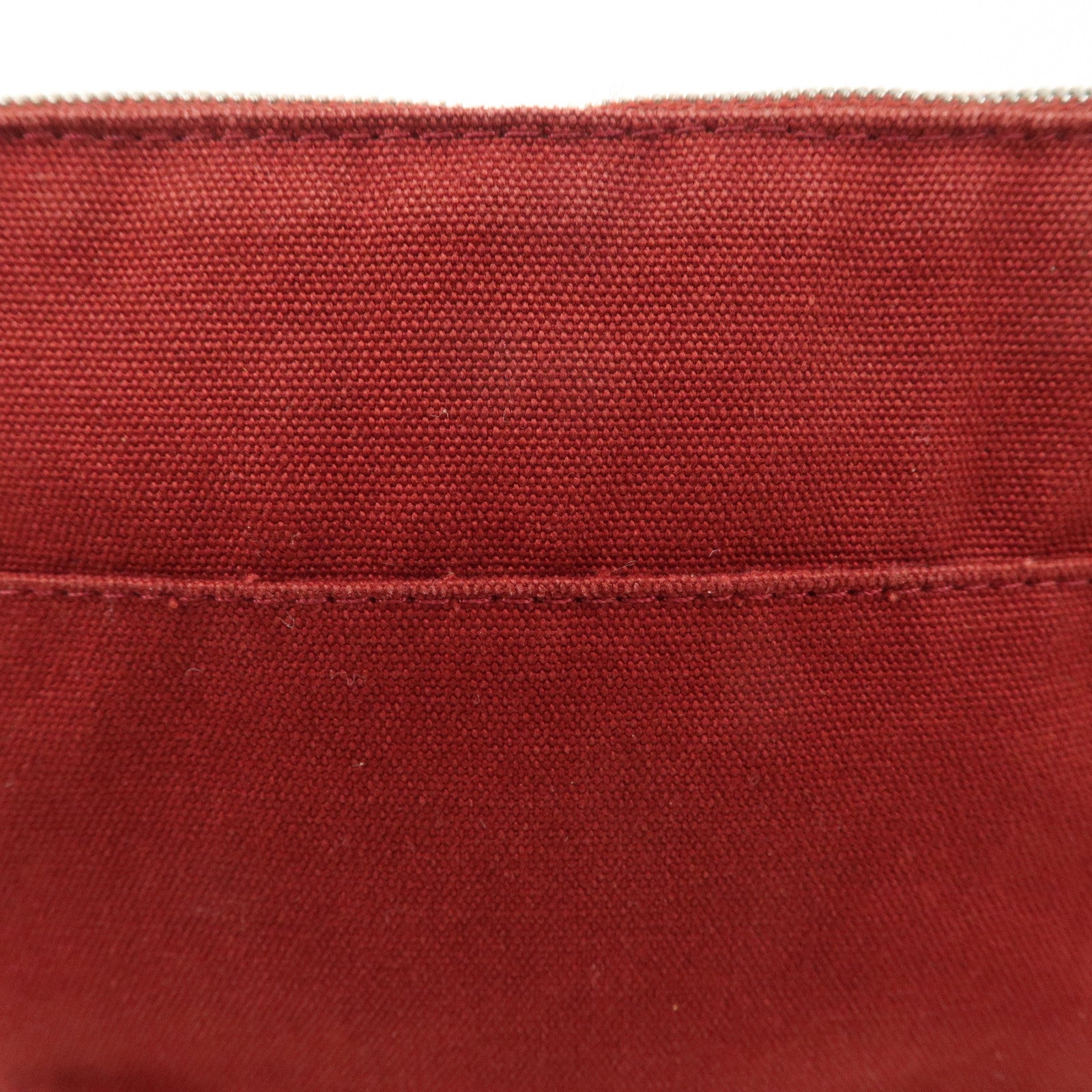 HERMES Canvas Leather Bolide Pouch PM Cosmetic Pouch Bordeaux Used