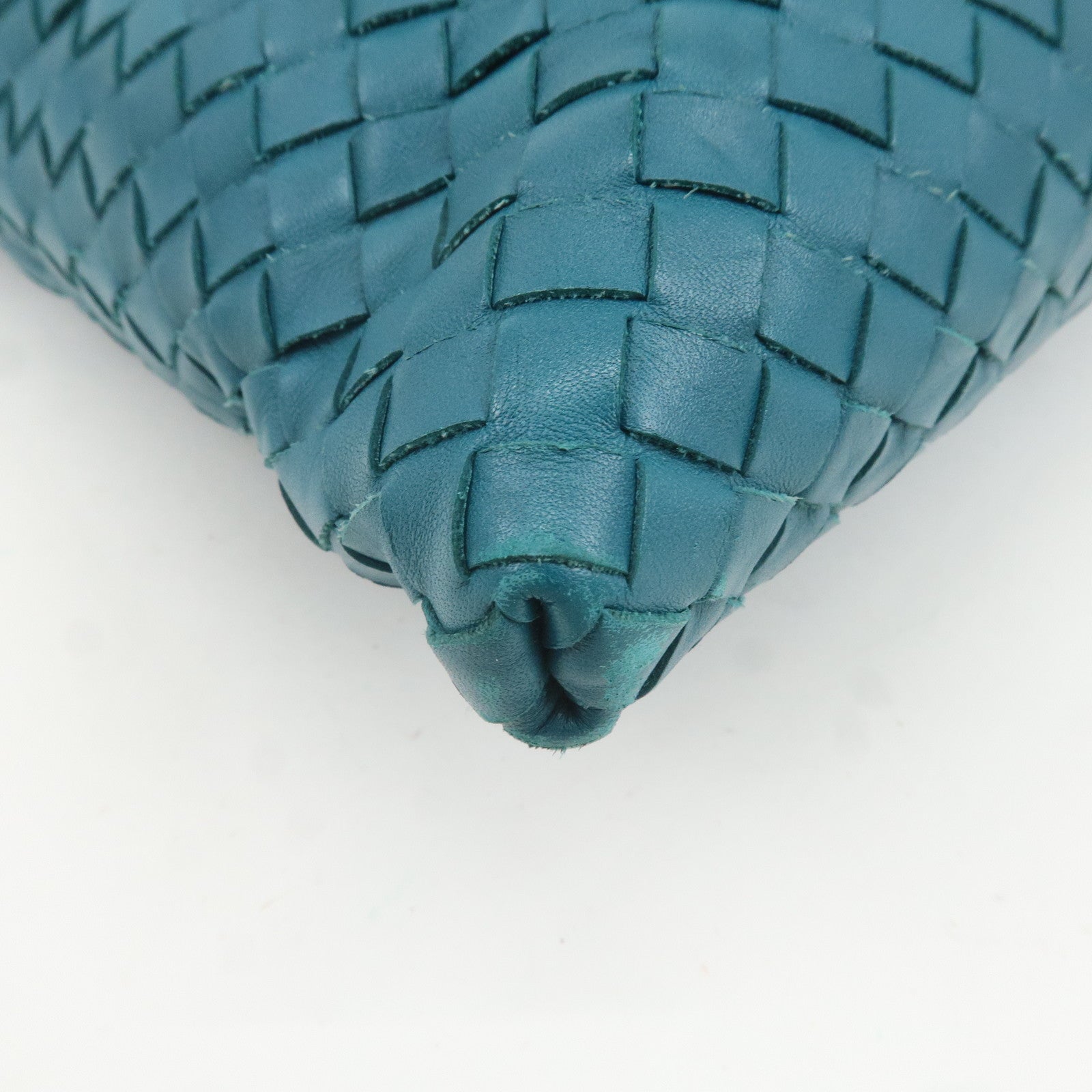 BOTTEGA VENETA Intrecciato Leather Shoulder Bag Turquoise