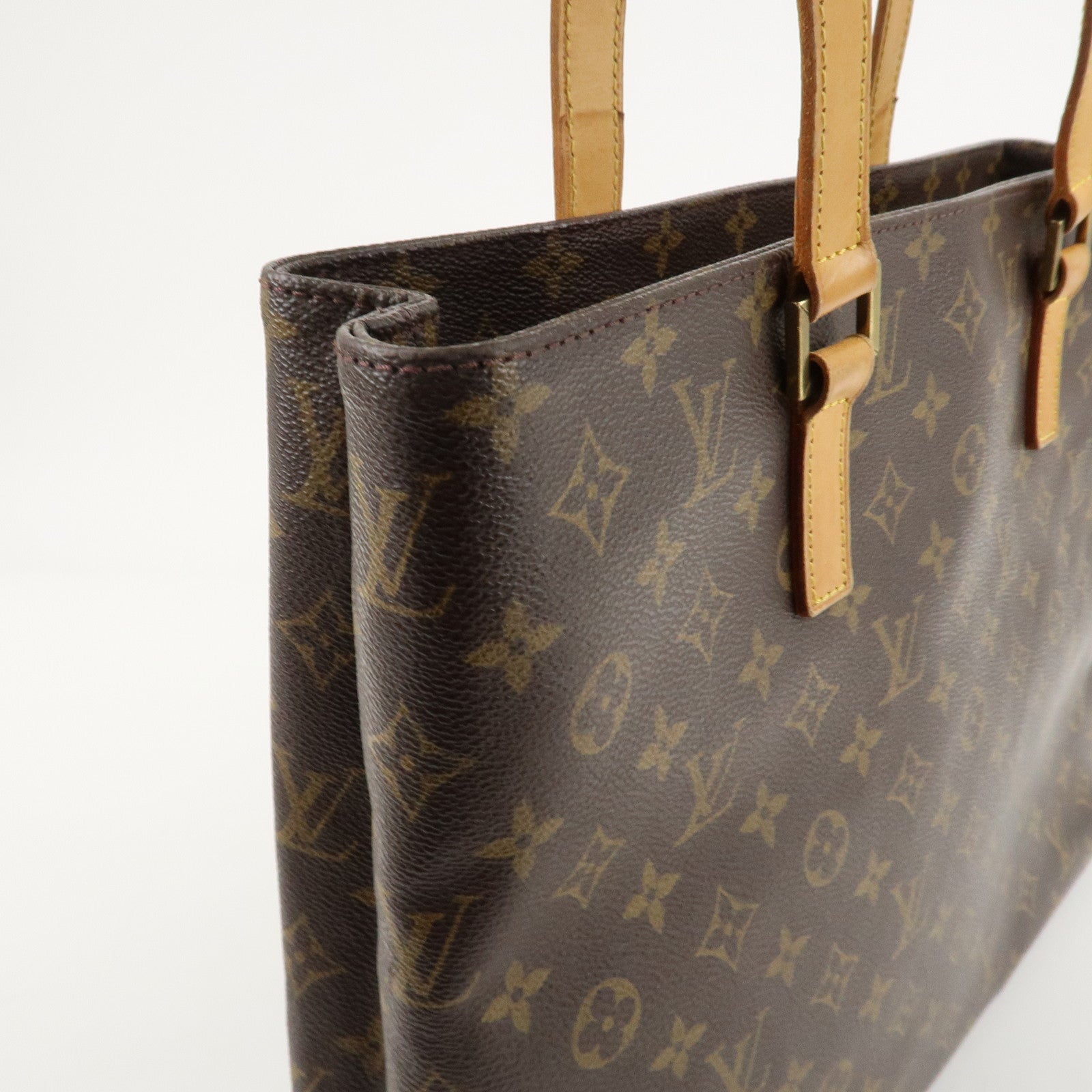 Louis Vuitton Monogram Luco Tote Bag Hand Bag Brown M51155 Used