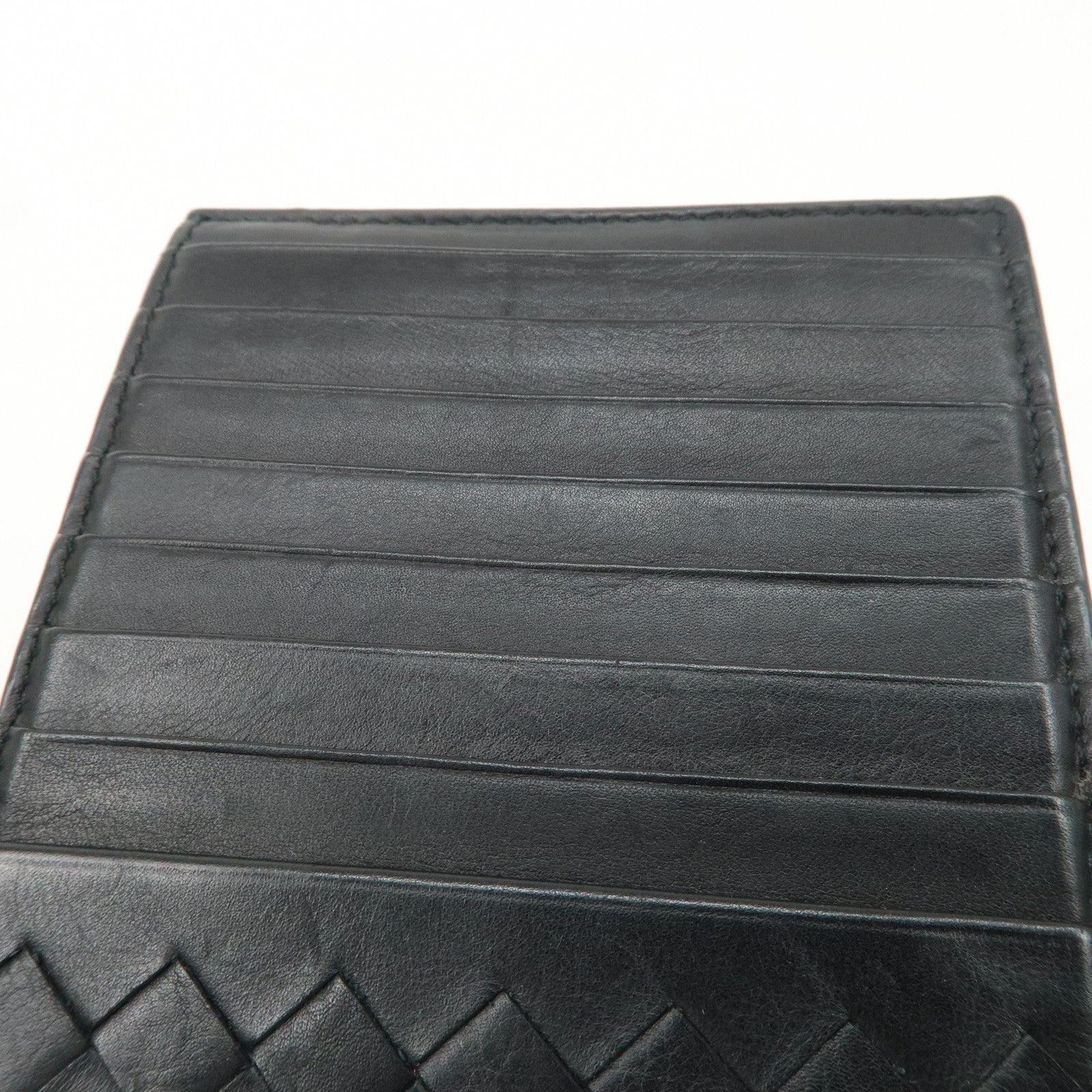 BOTTEGA VENETA Intrecciato Leather Card Case Coin Purse Black