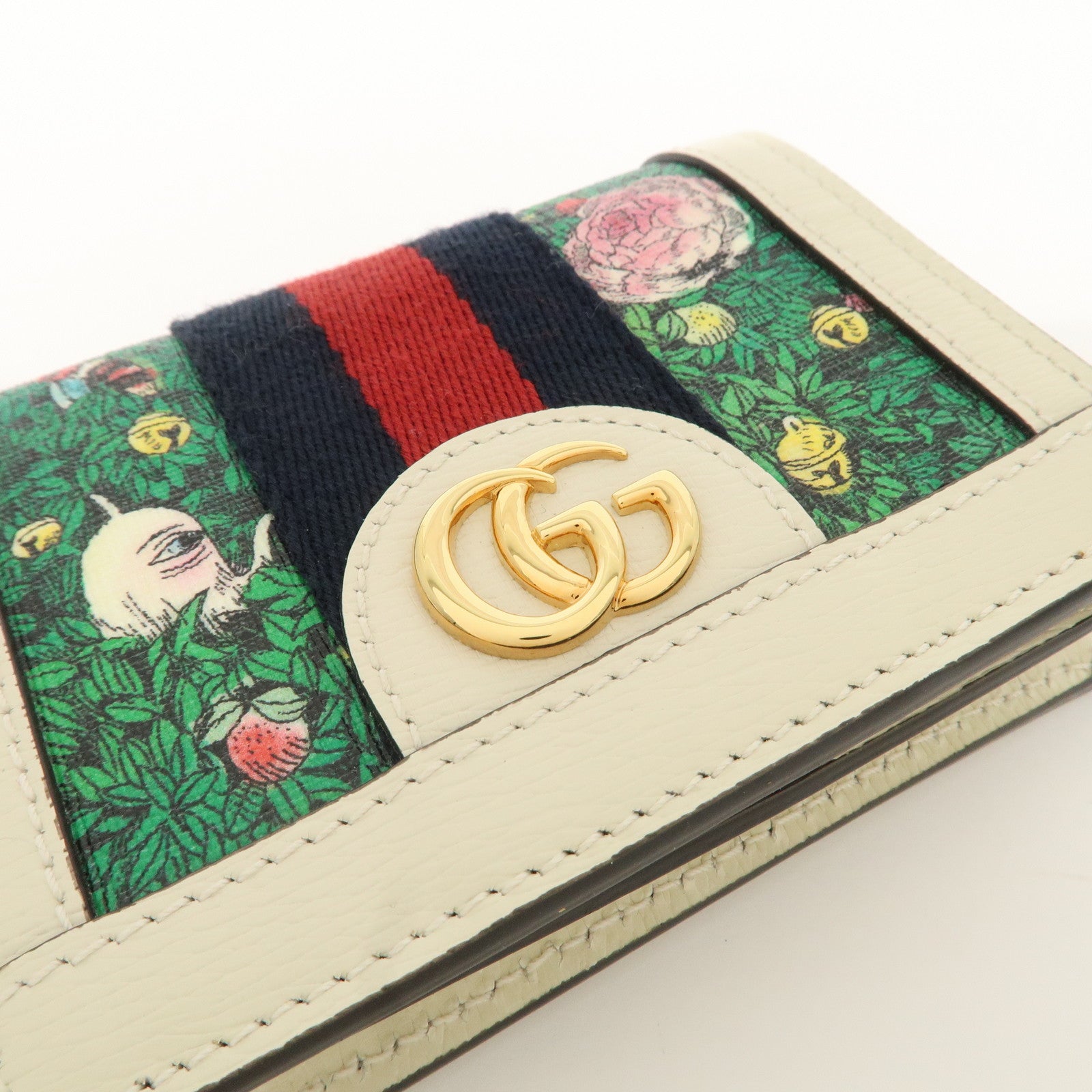 GUCCI Ophidia Leather Compact Wallet Yoko Higuchi 523155 Used