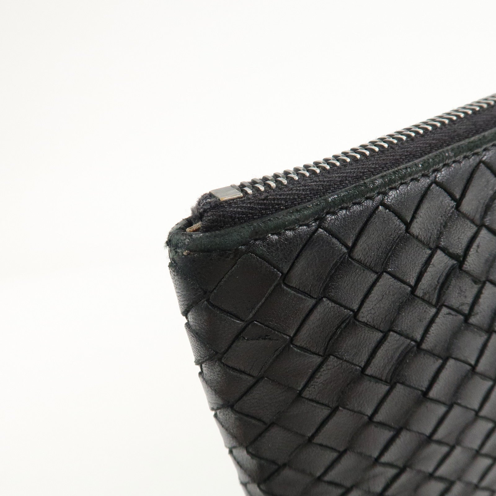 BOTTEGA VENETA Intrecciato Leather Clutch Bag Black