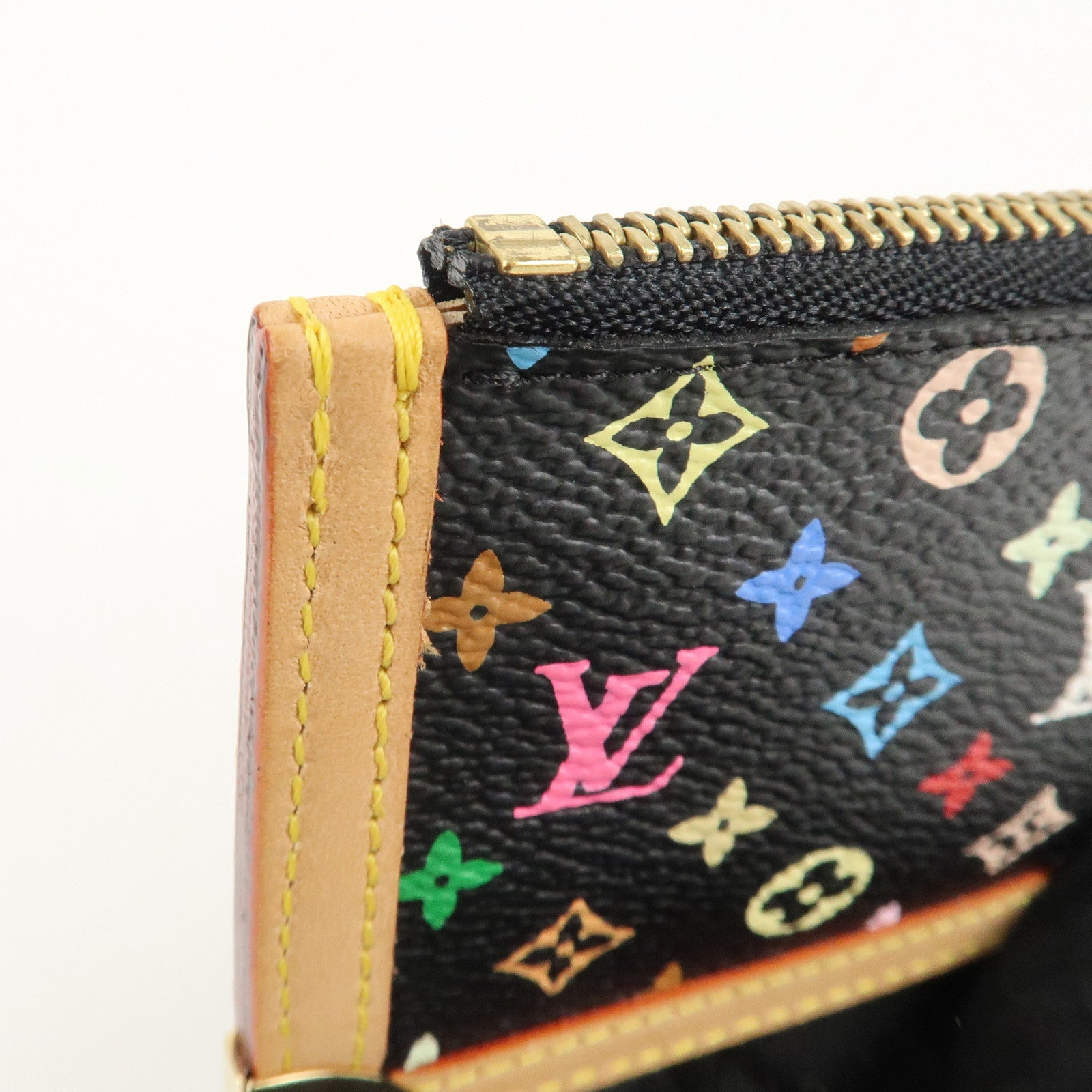 Louis Vuitton Monogram Multi Color Pochette Cles Noir M92654