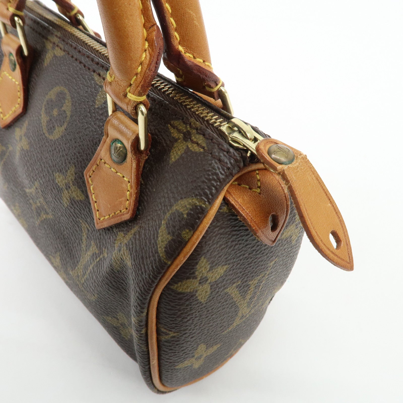 Louis Vuitton Monogram Mini Speedy Hand Bag Brown M41534 Used