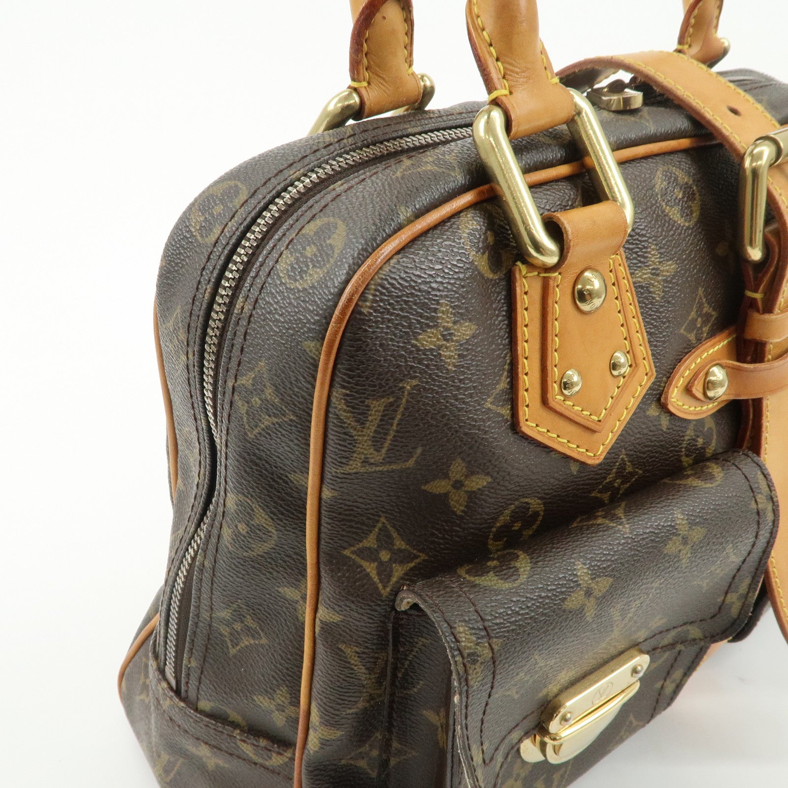 Louis Vuitton Monogram Manhattan GM Hand Bag Brown M40025 Used